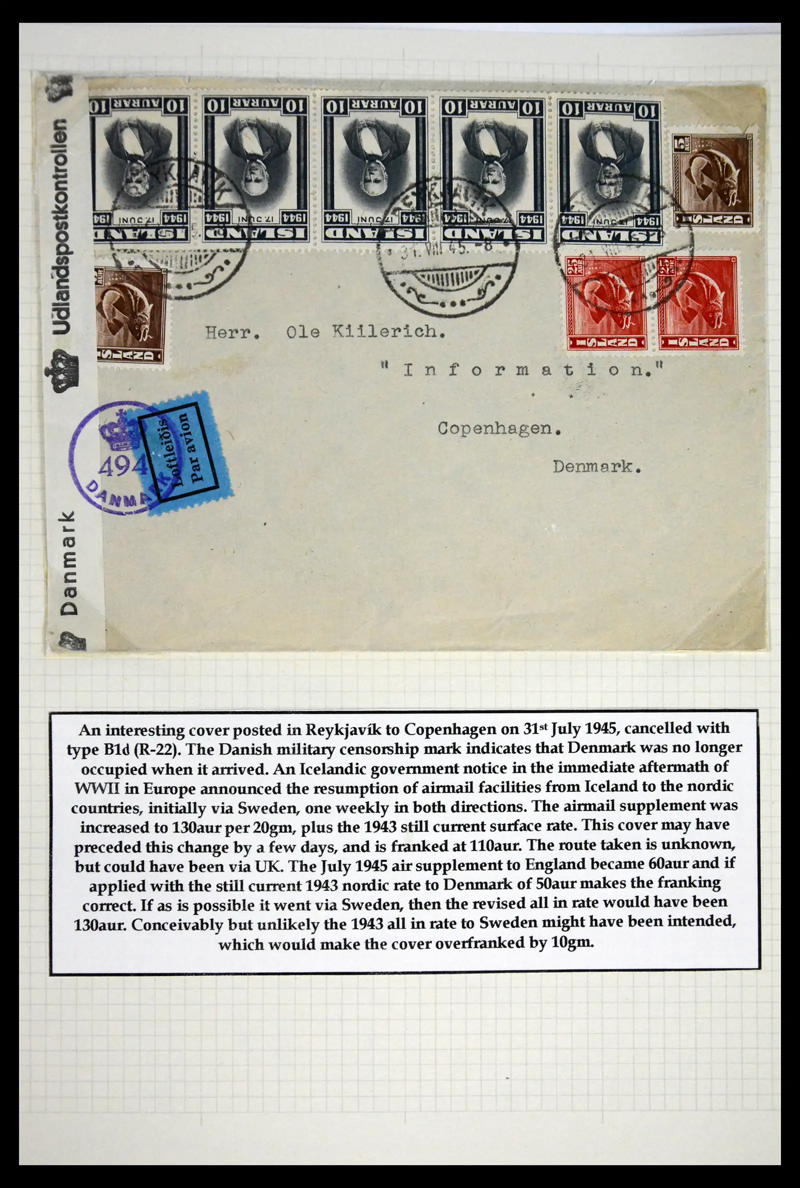 41697 0049 - Postzegelverzameling 41697 IJsland brieven/stempels 1870-1952.