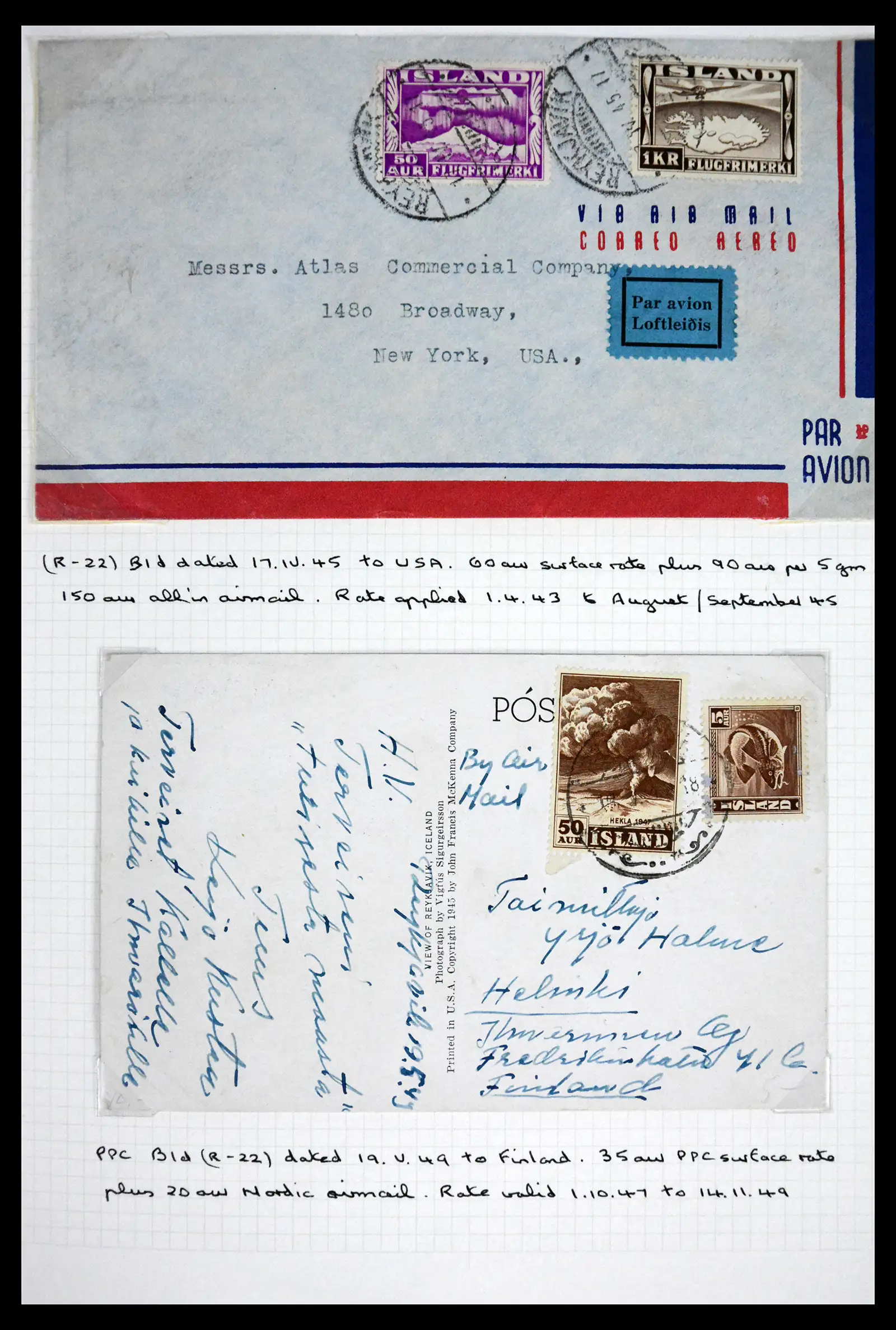41697 0051 - Postzegelverzameling 41697 IJsland brieven/stempels 1870-1952.
