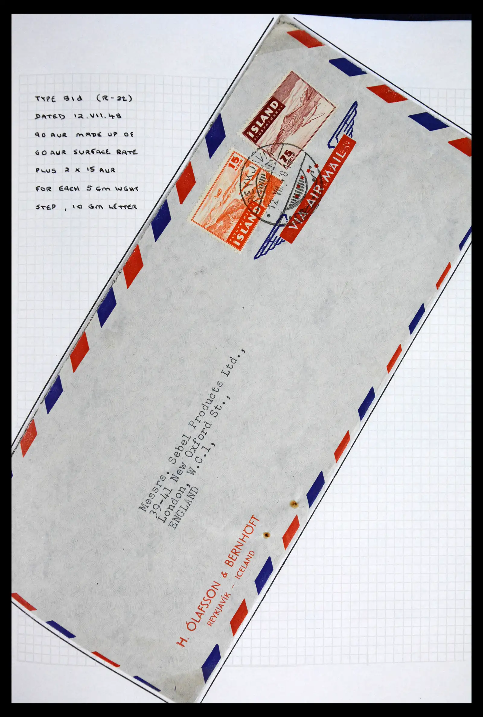 41697 0052 - Postzegelverzameling 41697 IJsland brieven/stempels 1870-1952.