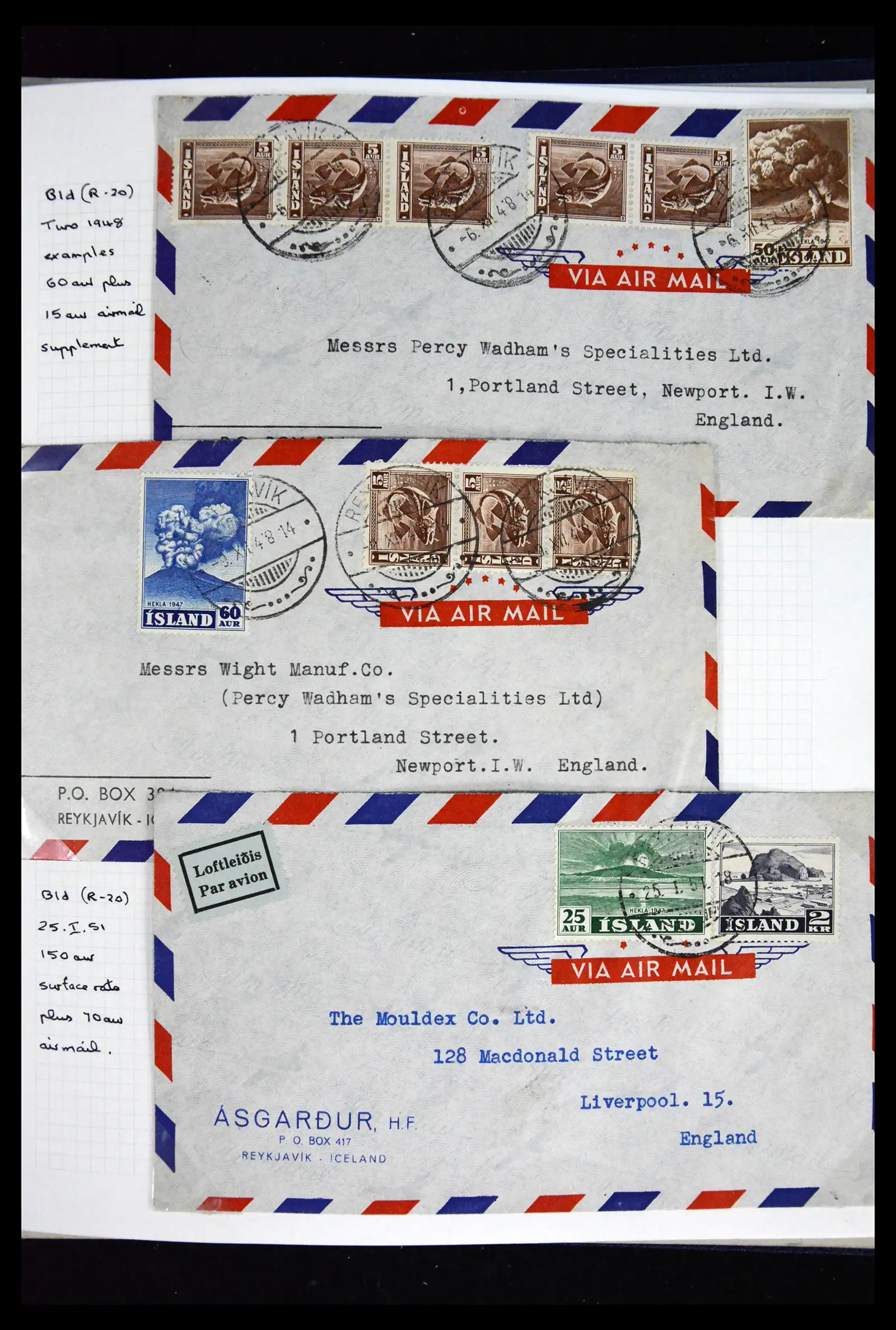 41697 0054 - Postzegelverzameling 41697 IJsland brieven/stempels 1870-1952.