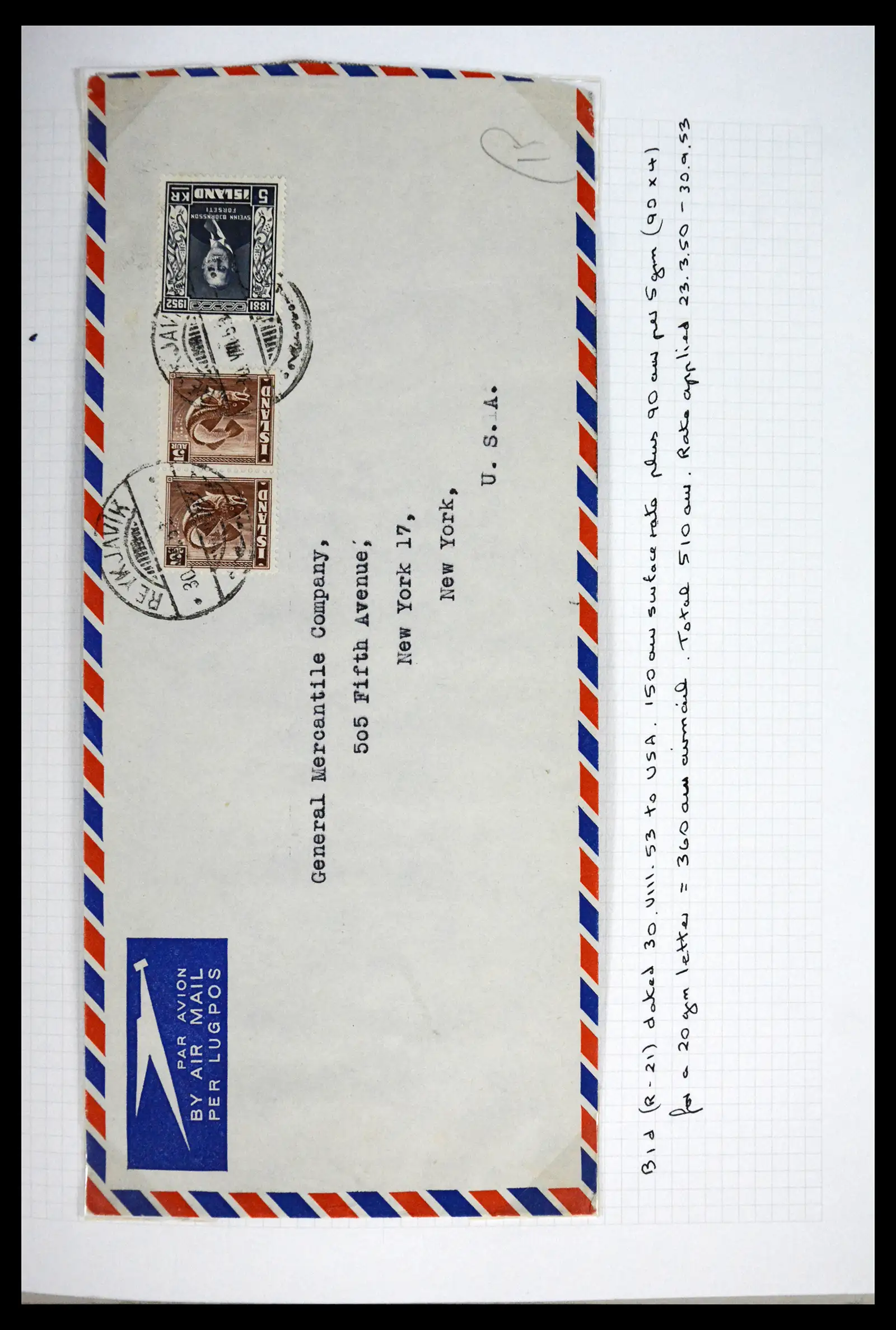 41697 0056 - Postzegelverzameling 41697 IJsland brieven/stempels 1870-1952.