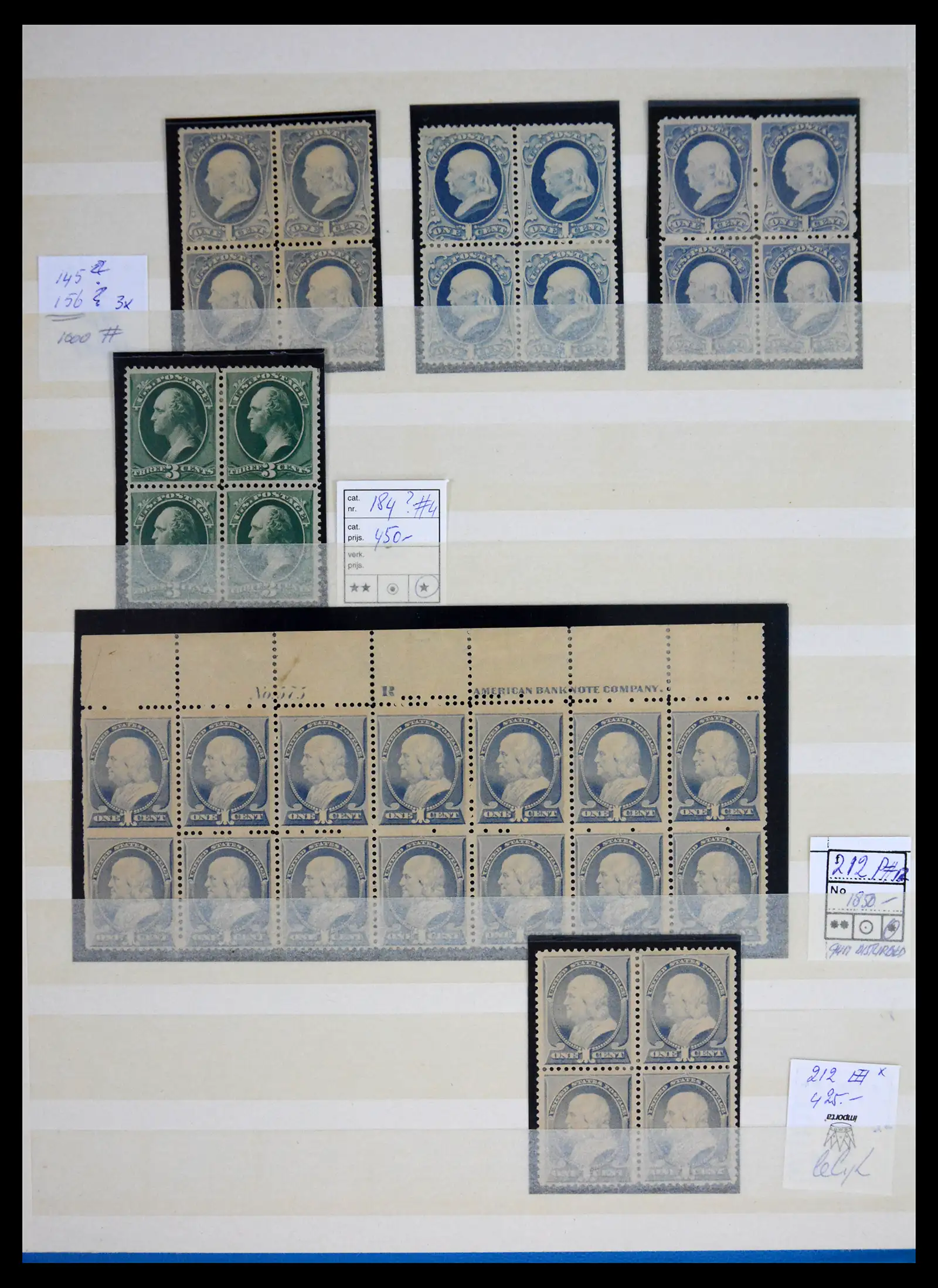41700 0002 - Stamp collection 41700 USA blocs of 4 mint 1870-1915!!