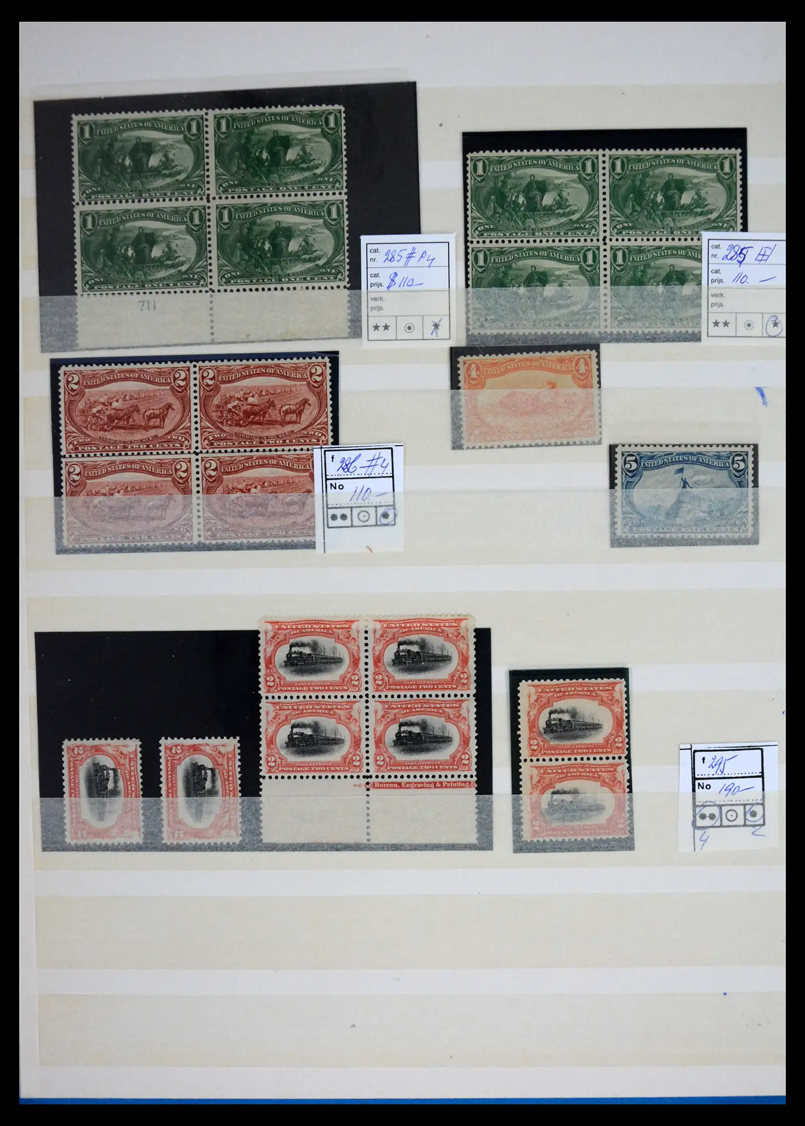 41700 0006 - Stamp collection 41700 USA blocs of 4 mint 1870-1915!!
