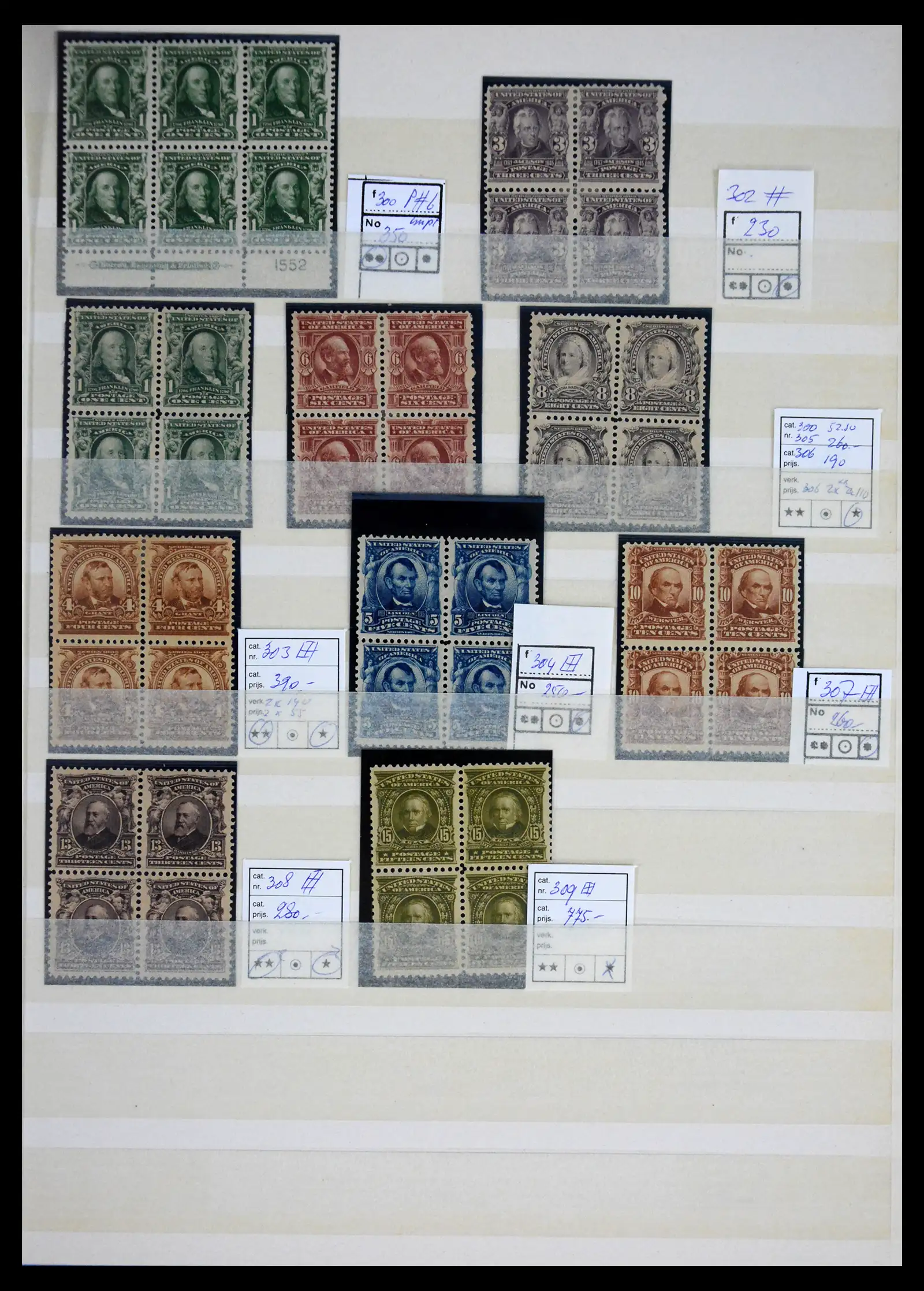 41700 0007 - Stamp collection 41700 USA blocs of 4 mint 1870-1915!!
