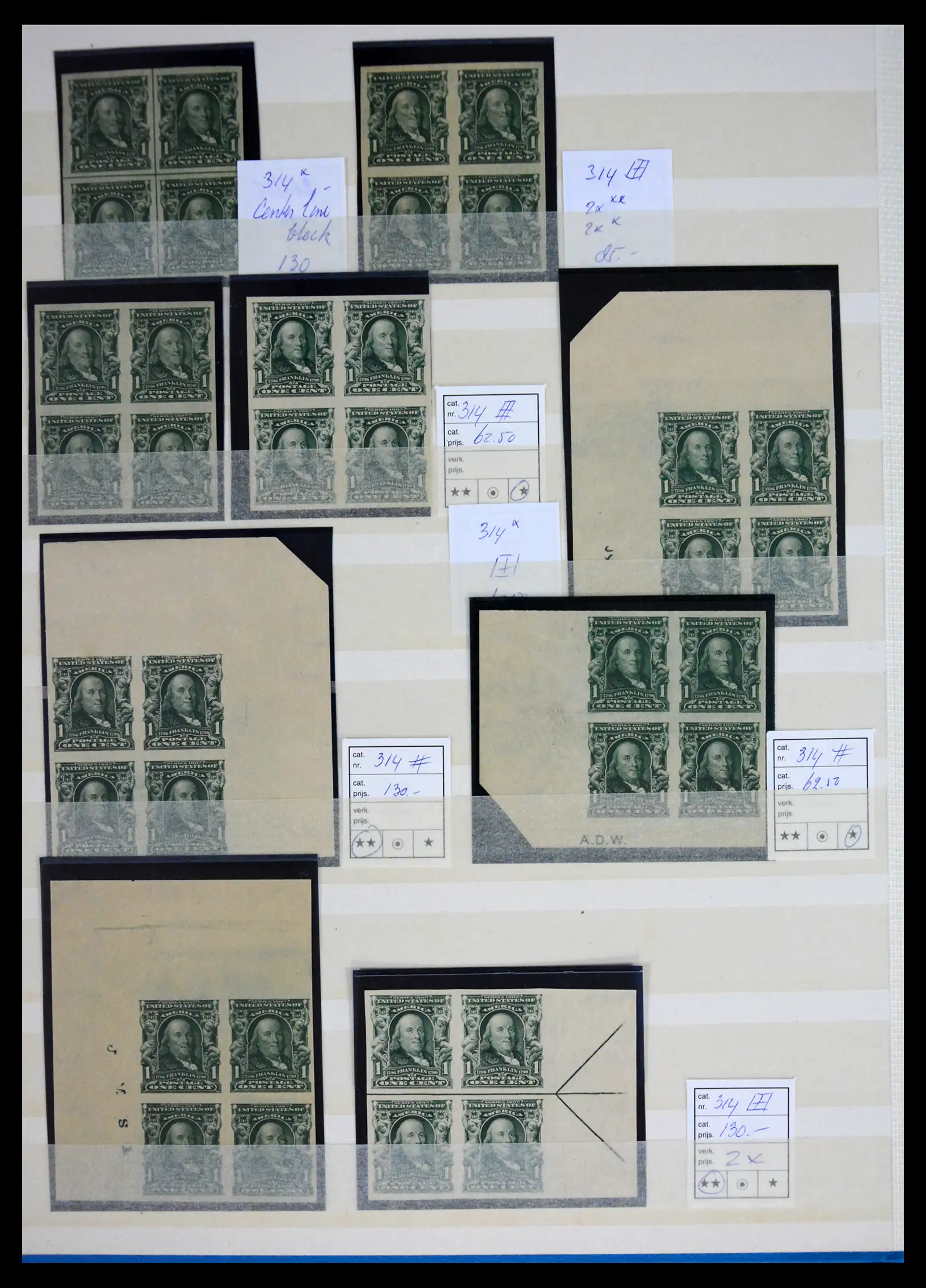 41700 0008 - Stamp collection 41700 USA blocs of 4 mint 1870-1915!!
