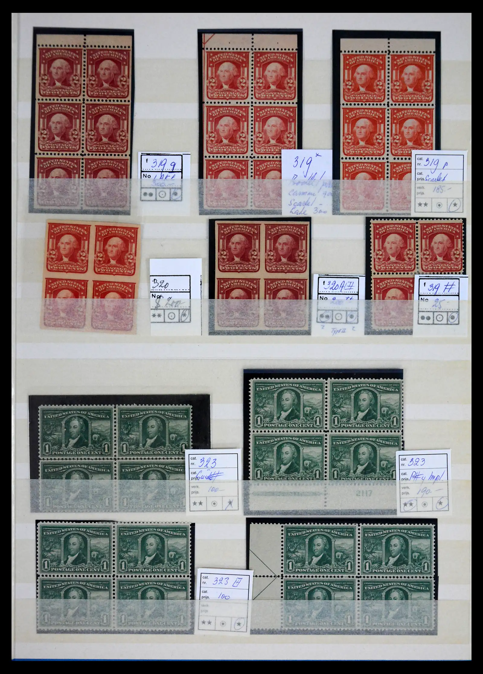 41700 0009 - Stamp collection 41700 USA blocs of 4 mint 1870-1915!!
