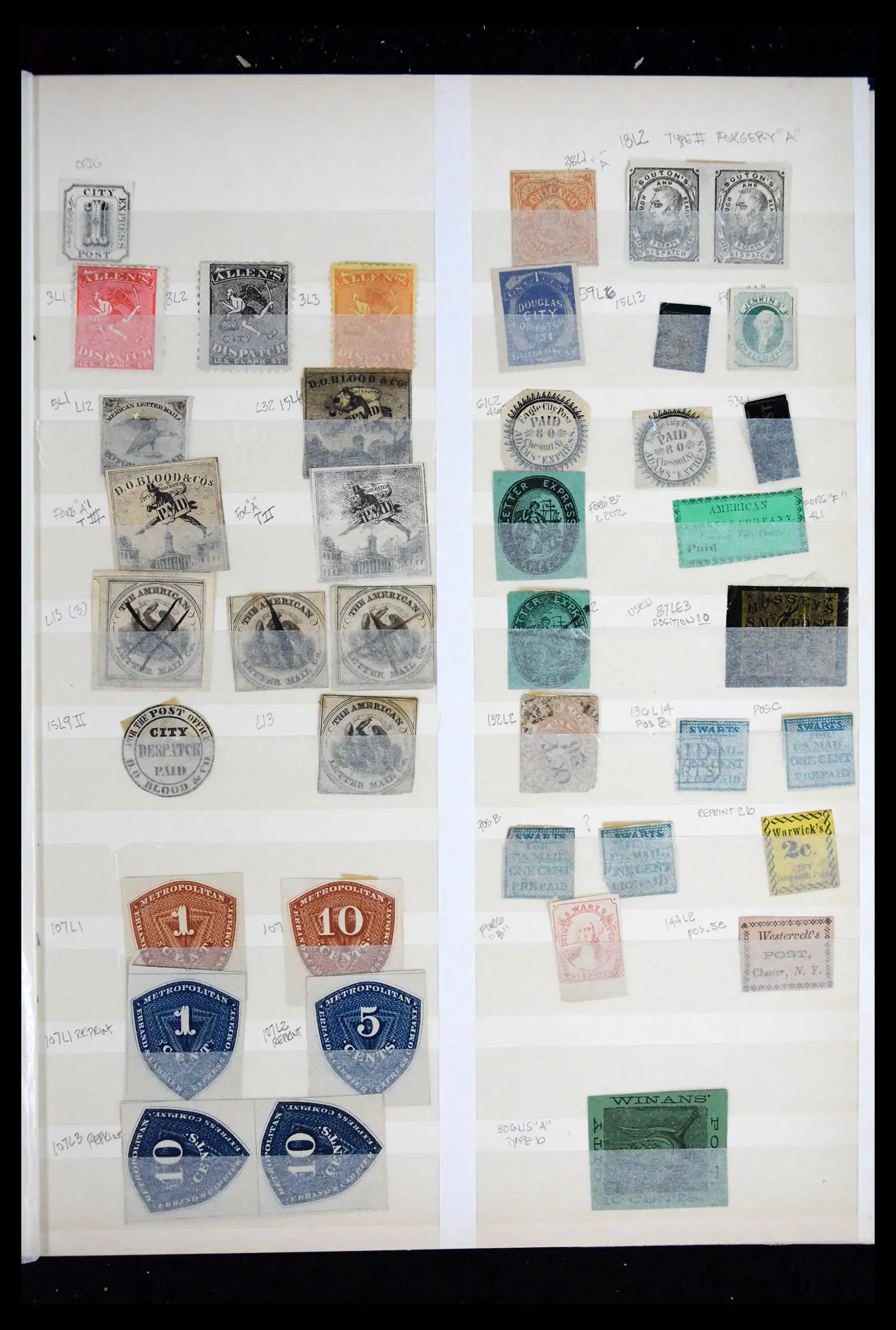 41711 0001 - Stamp collection 41711 USA locals/carriers 1850-1880.