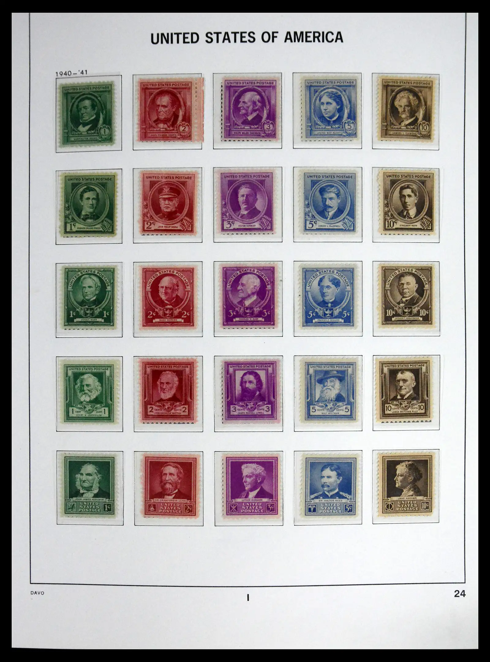 41712 0022 - Stamp collection 41712 USA mint 1861-1960.