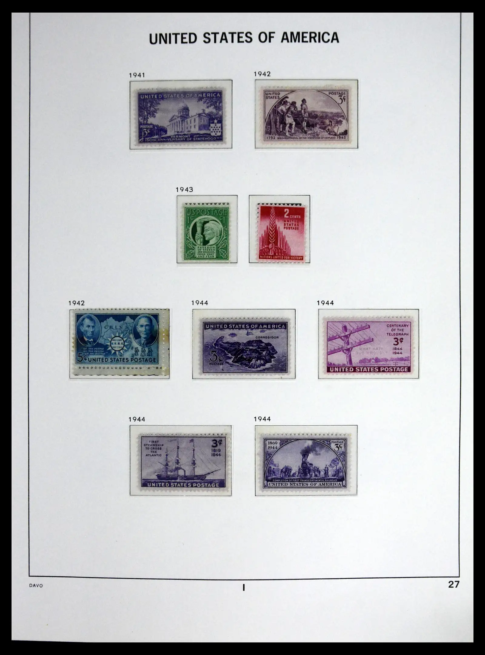 41712 0025 - Stamp collection 41712 USA mint 1861-1960.
