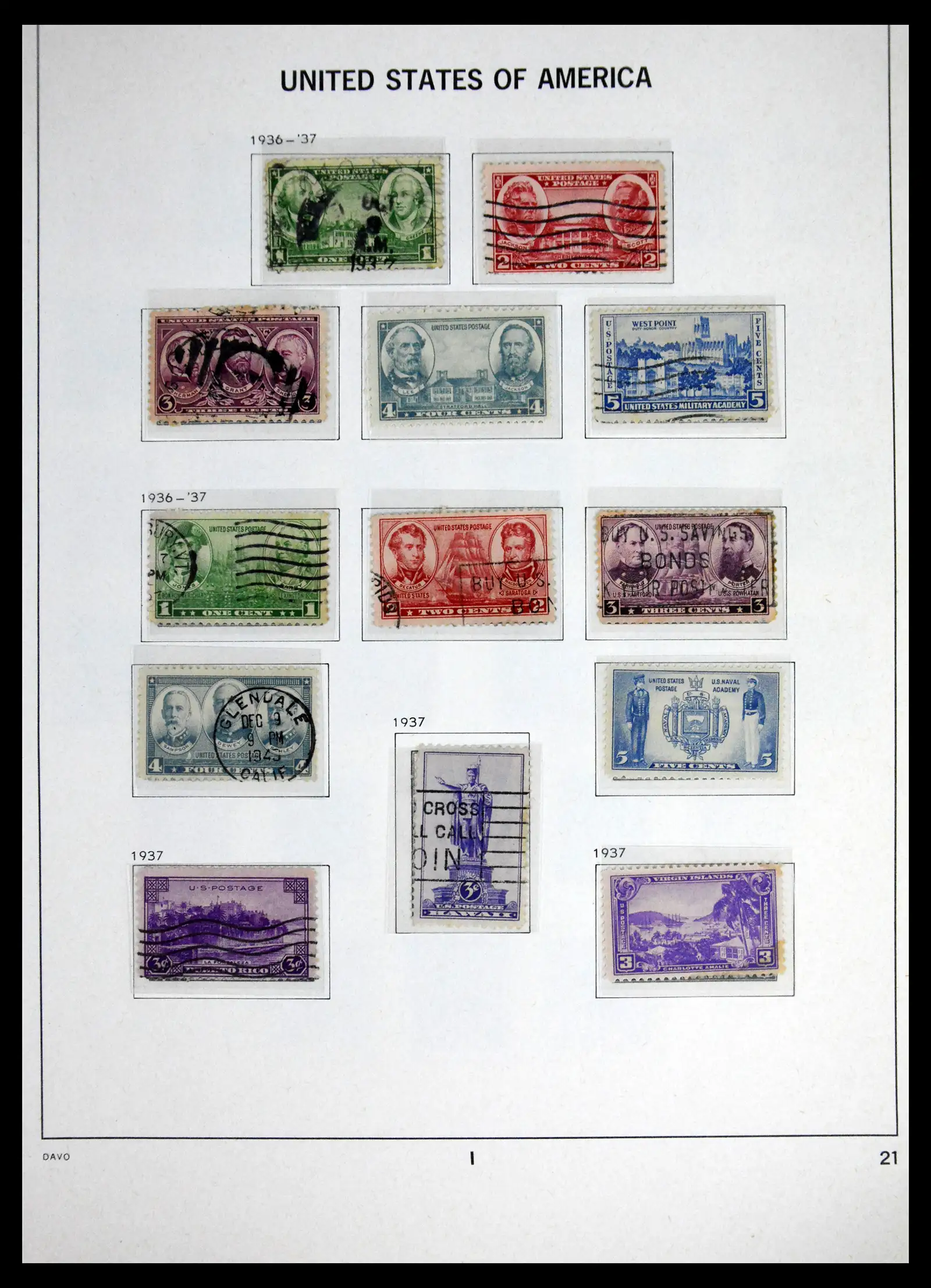 41714 0021 - Stamp collection 41714 USA 1951-1944.
