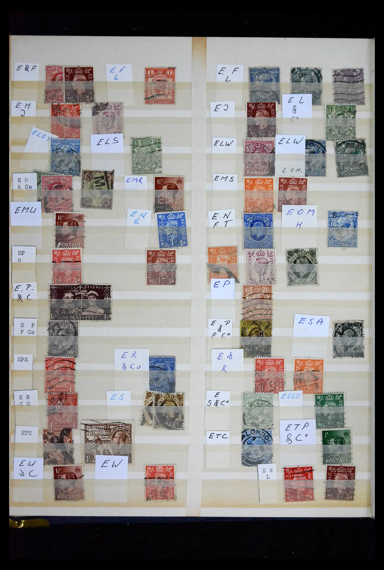 41721 0017 - Stamp collection 41721 Great Britain perfins 1900-1970.