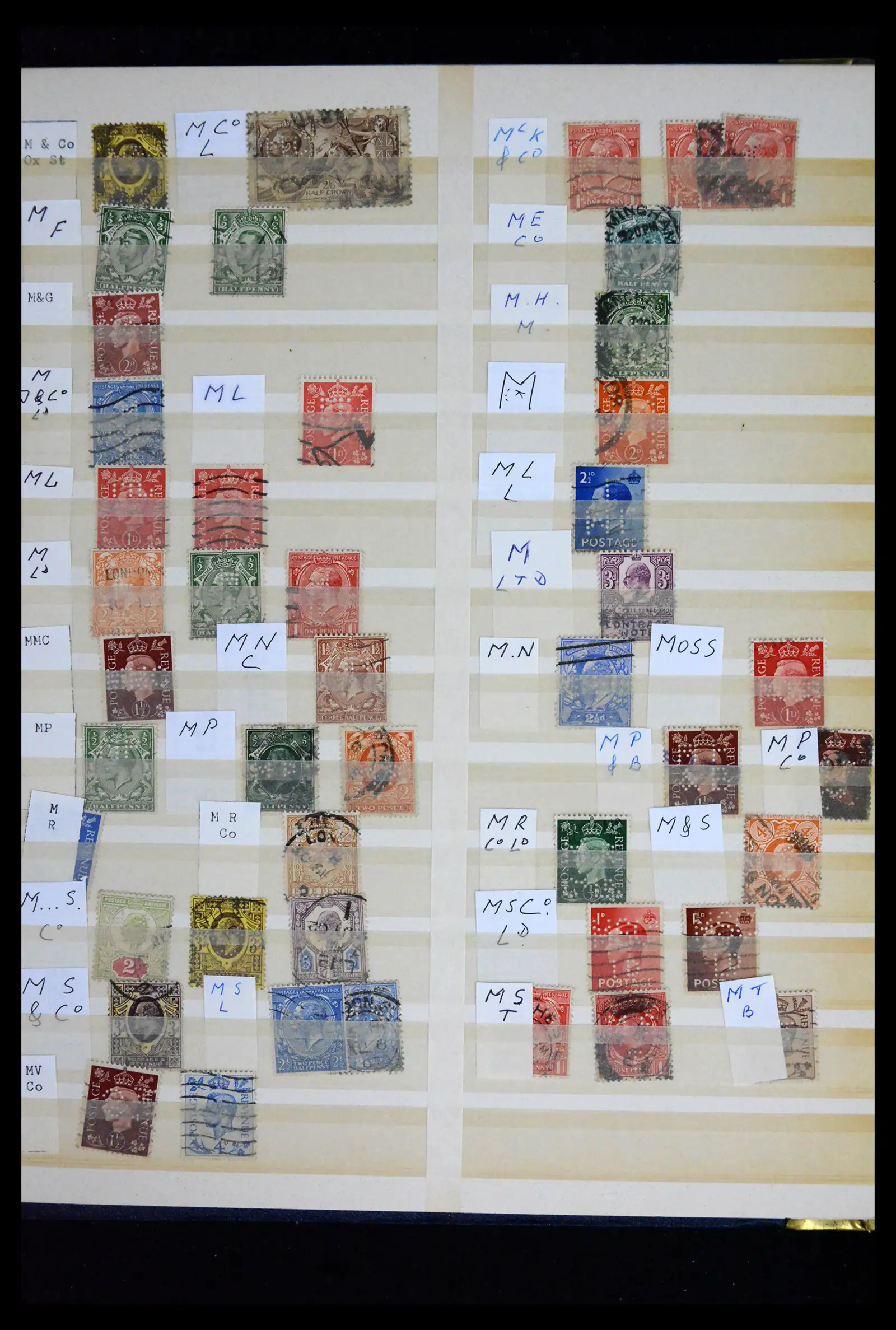 41721 0036 - Stamp collection 41721 Great Britain perfins 1900-1970.