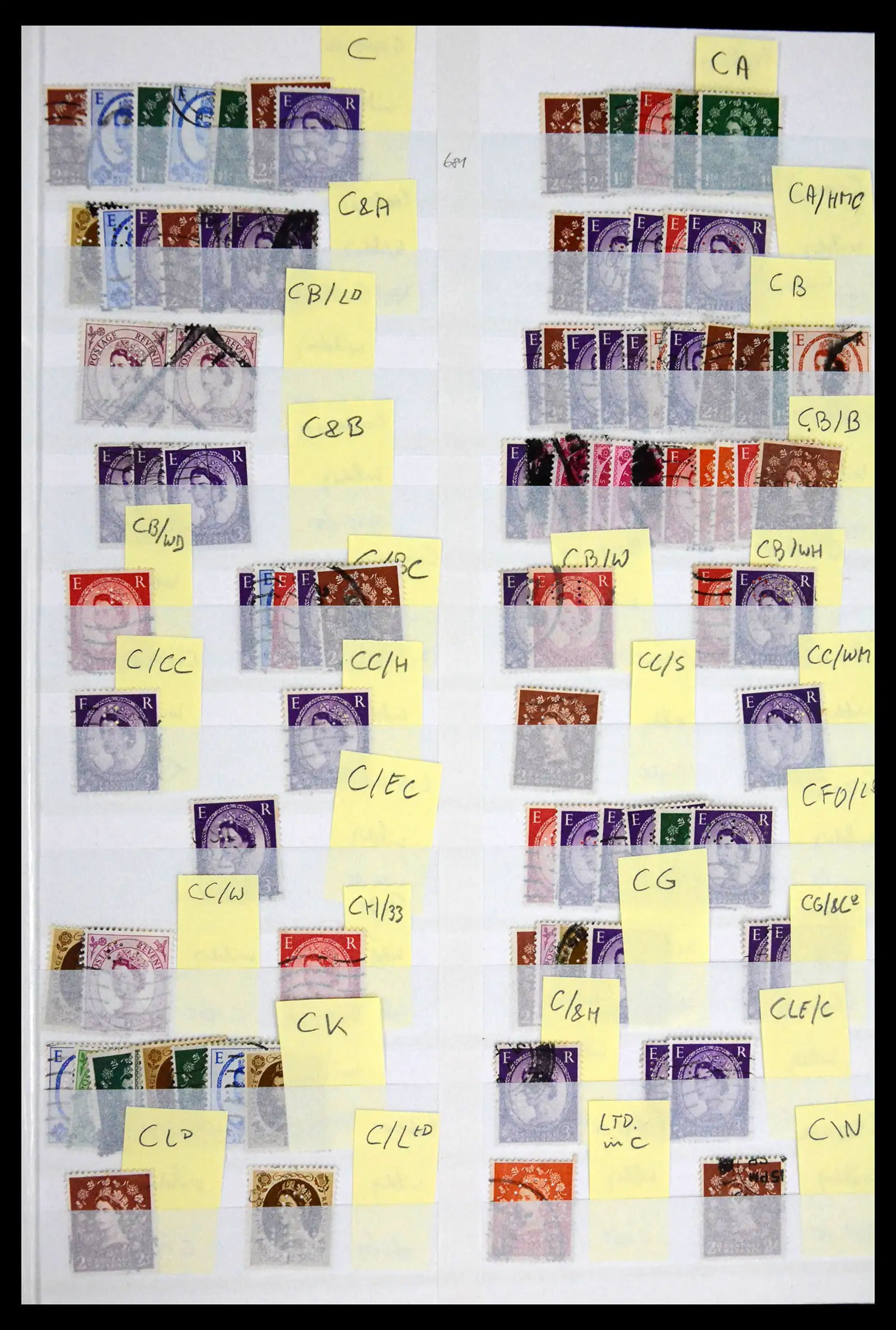 41721 0064 - Stamp collection 41721 Great Britain perfins 1900-1970.