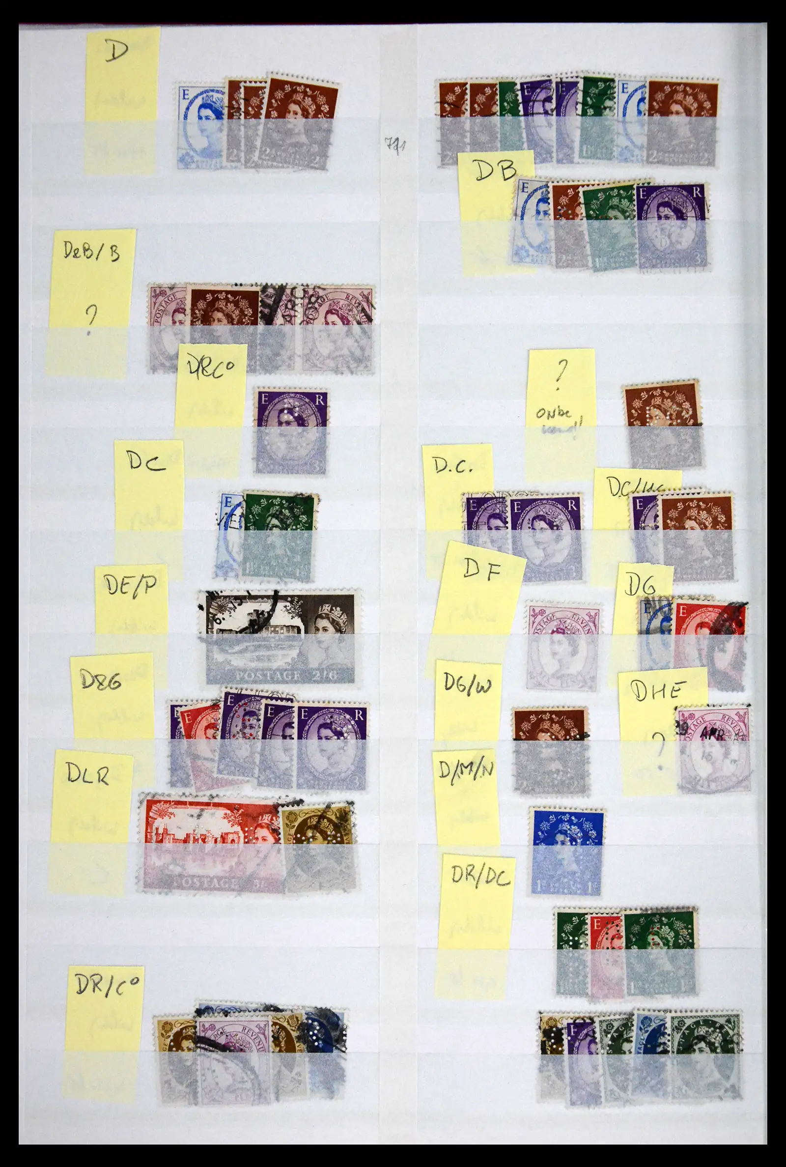 41721 0067 - Stamp collection 41721 Great Britain perfins 1900-1970.