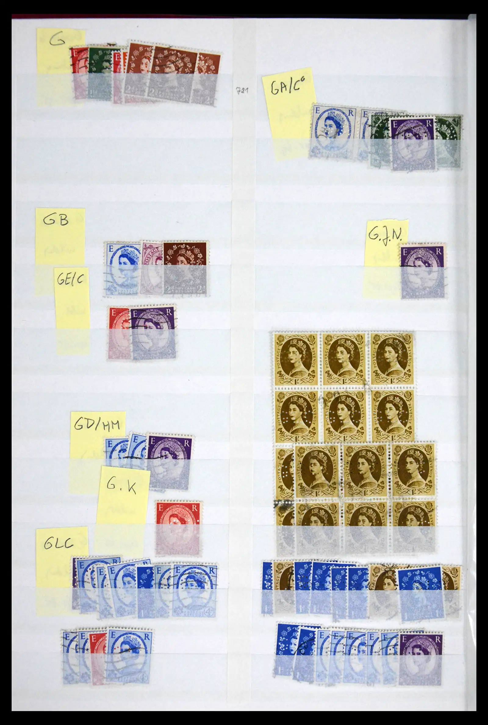 41721 0073 - Stamp collection 41721 Great Britain perfins 1900-1970.