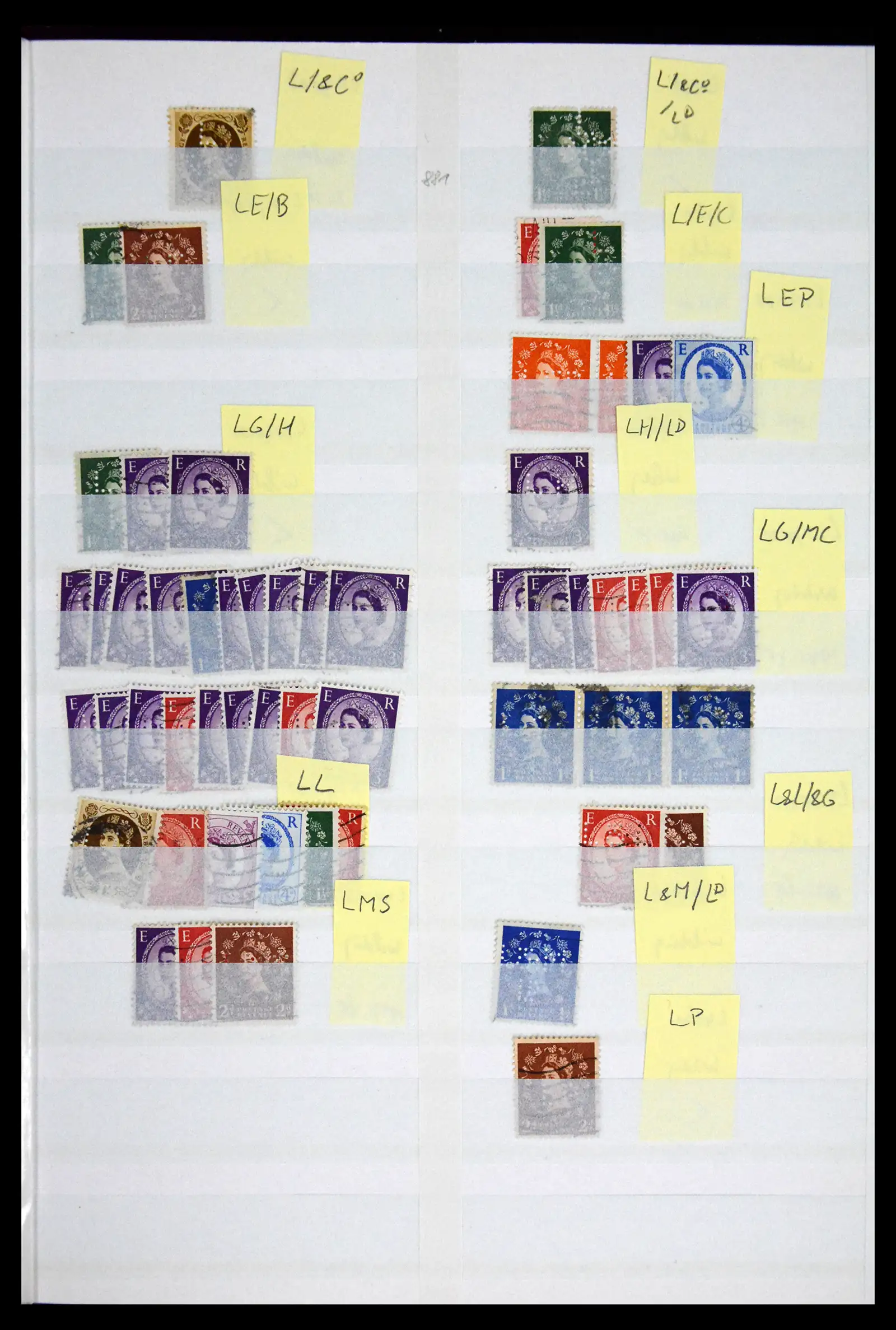 41721 0084 - Stamp collection 41721 Great Britain perfins 1900-1970.