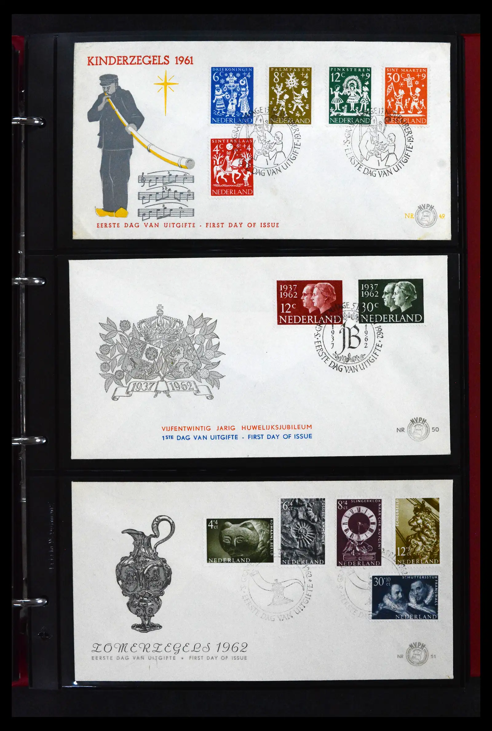 41739 0010 - Stamp collection 41739 Netherlands FDC's unaddressed 1954-1978.