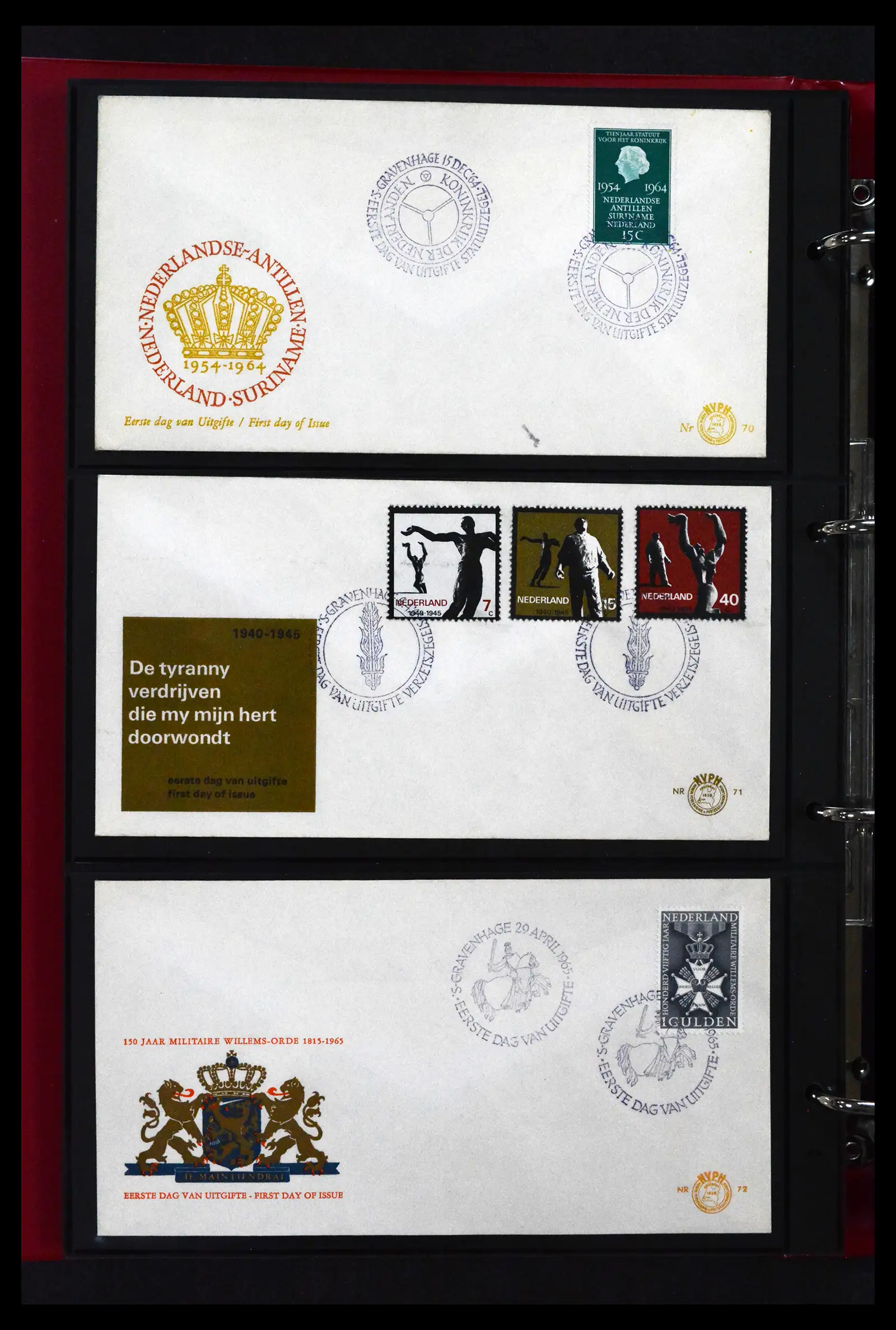 41739 0017 - Stamp collection 41739 Netherlands FDC's unaddressed 1954-1978.