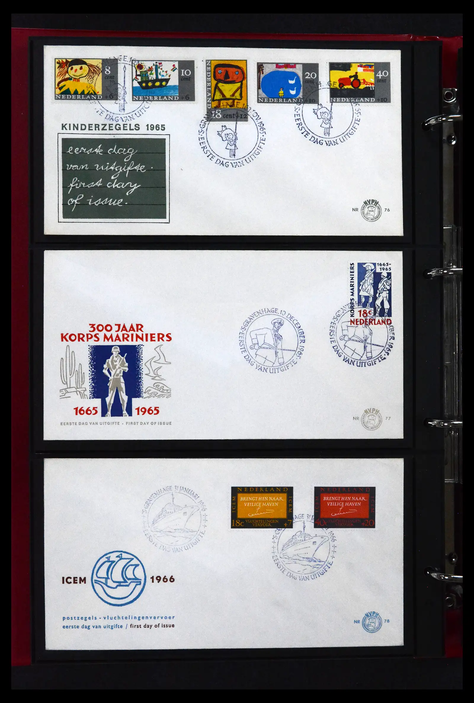 41739 0019 - Stamp collection 41739 Netherlands FDC's unaddressed 1954-1978.