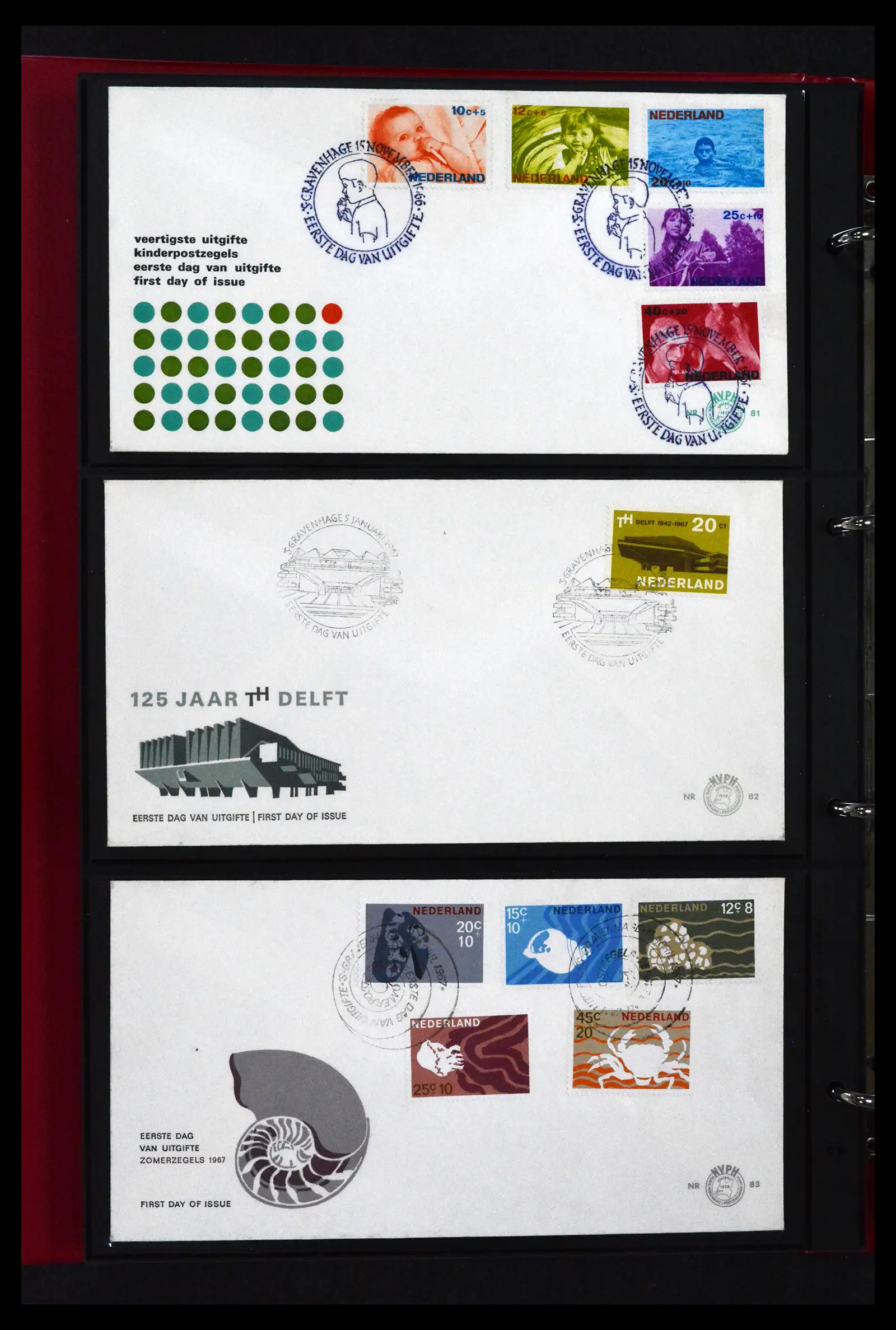 41739 0021 - Stamp collection 41739 Netherlands FDC's unaddressed 1954-1978.