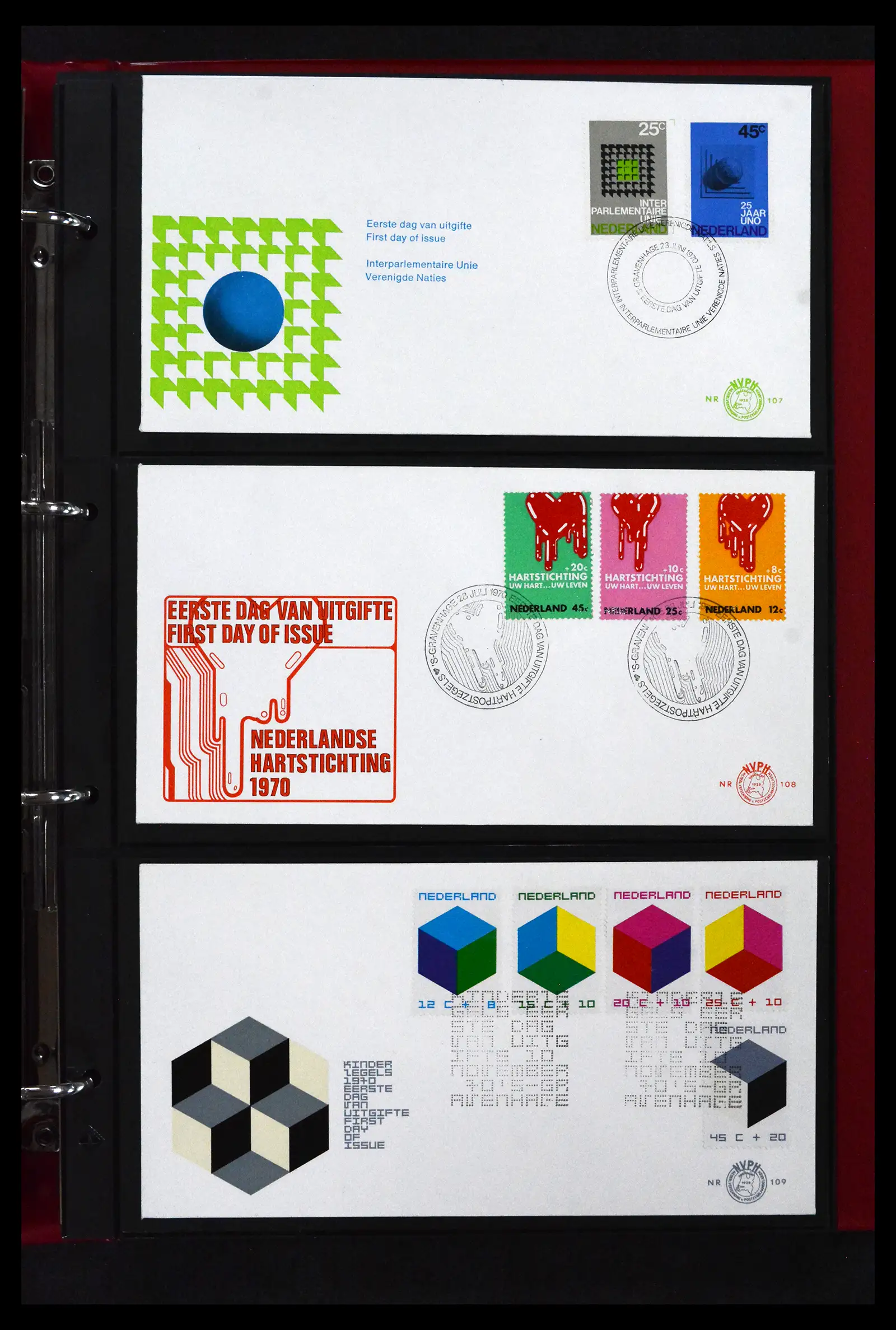 41739 0030 - Stamp collection 41739 Netherlands FDC's unaddressed 1954-1978.