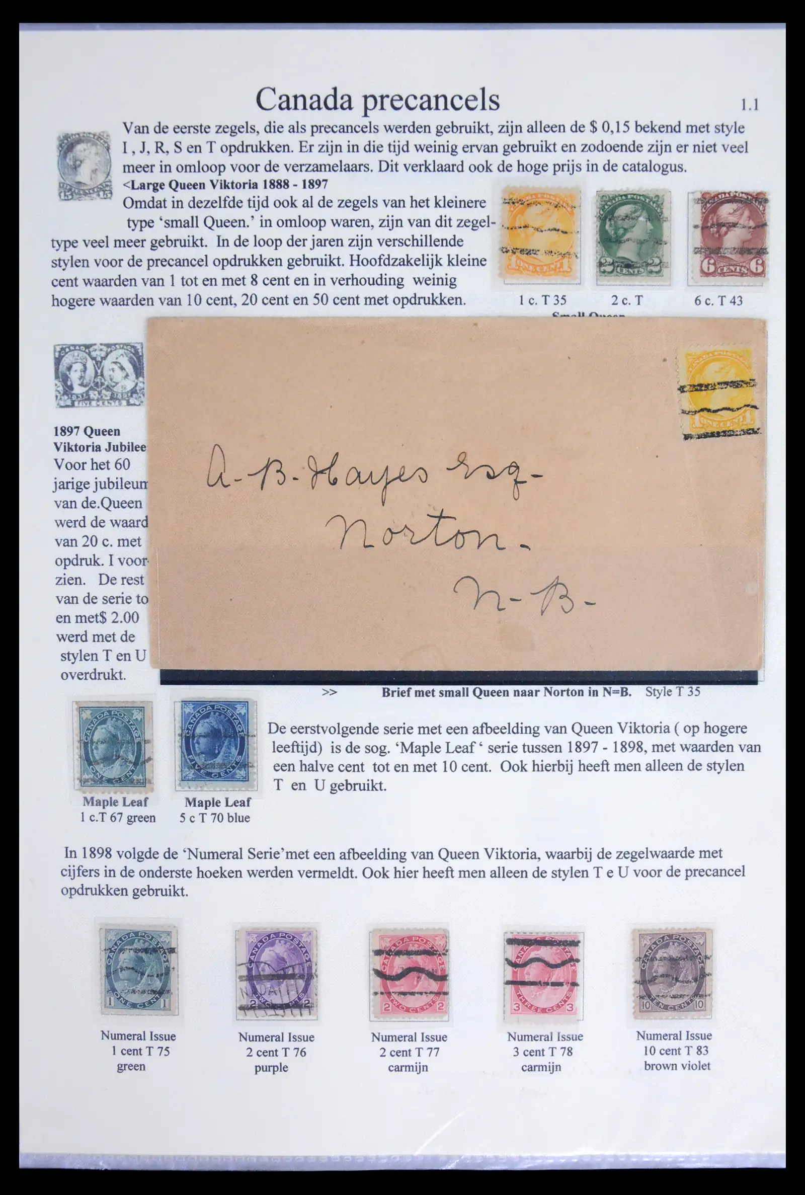41742 0003 - Stamp collection 41742 Canada pre-cancels 1888-1935.