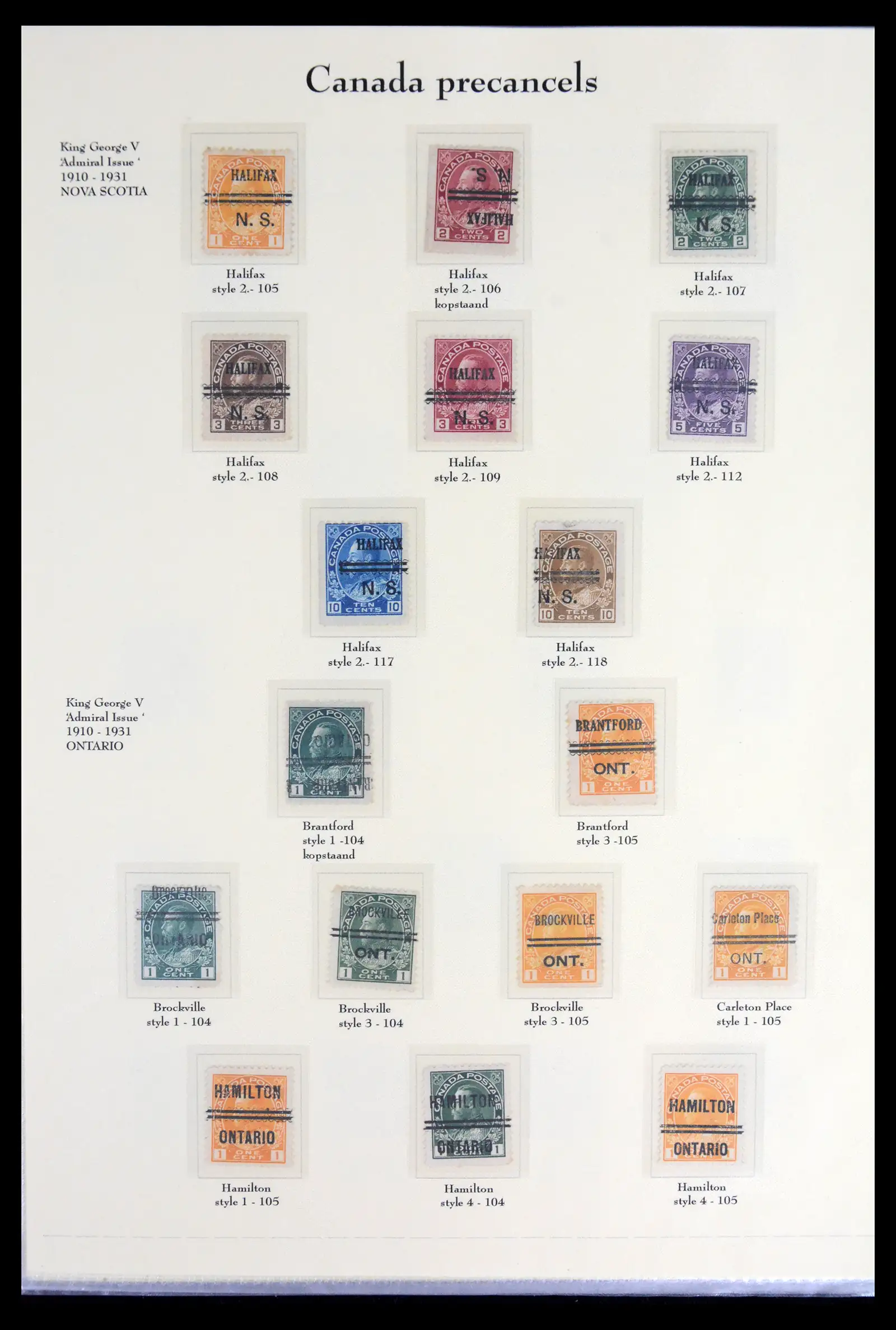 41742 0009 - Stamp collection 41742 Canada pre-cancels 1888-1935.
