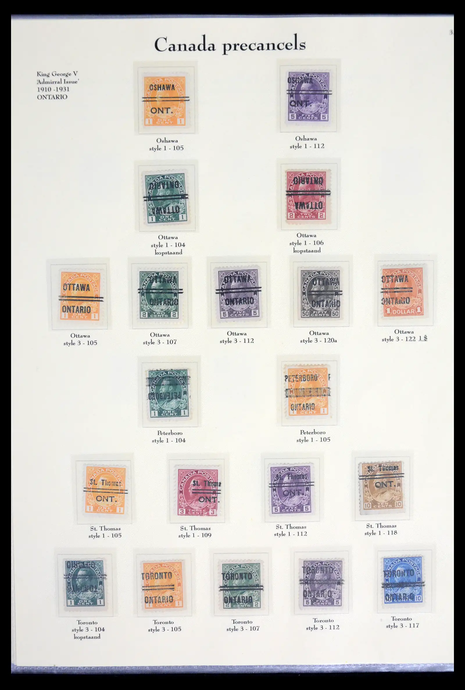 41742 0011 - Stamp collection 41742 Canada pre-cancels 1888-1935.