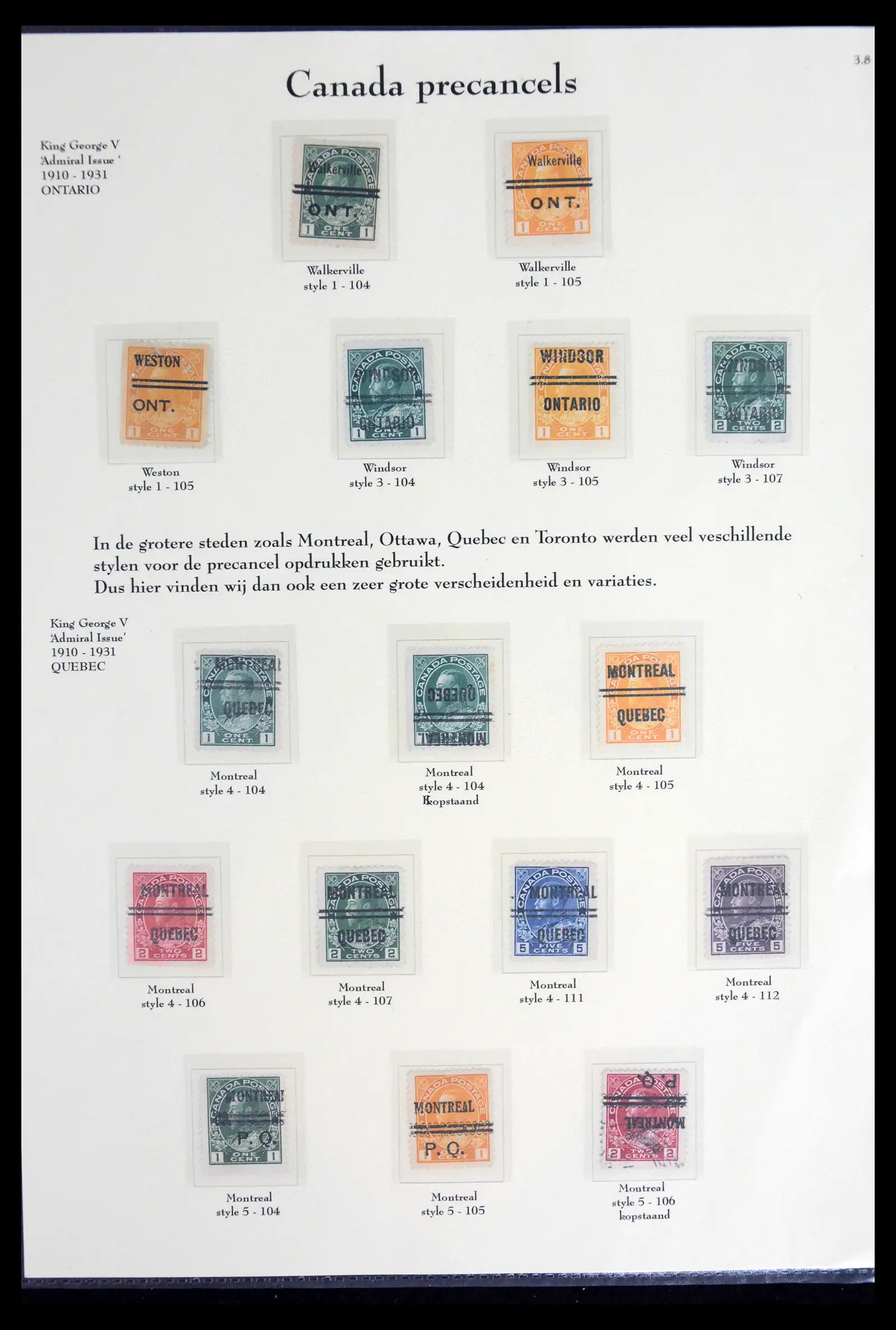 41742 0014 - Stamp collection 41742 Canada pre-cancels 1888-1935.