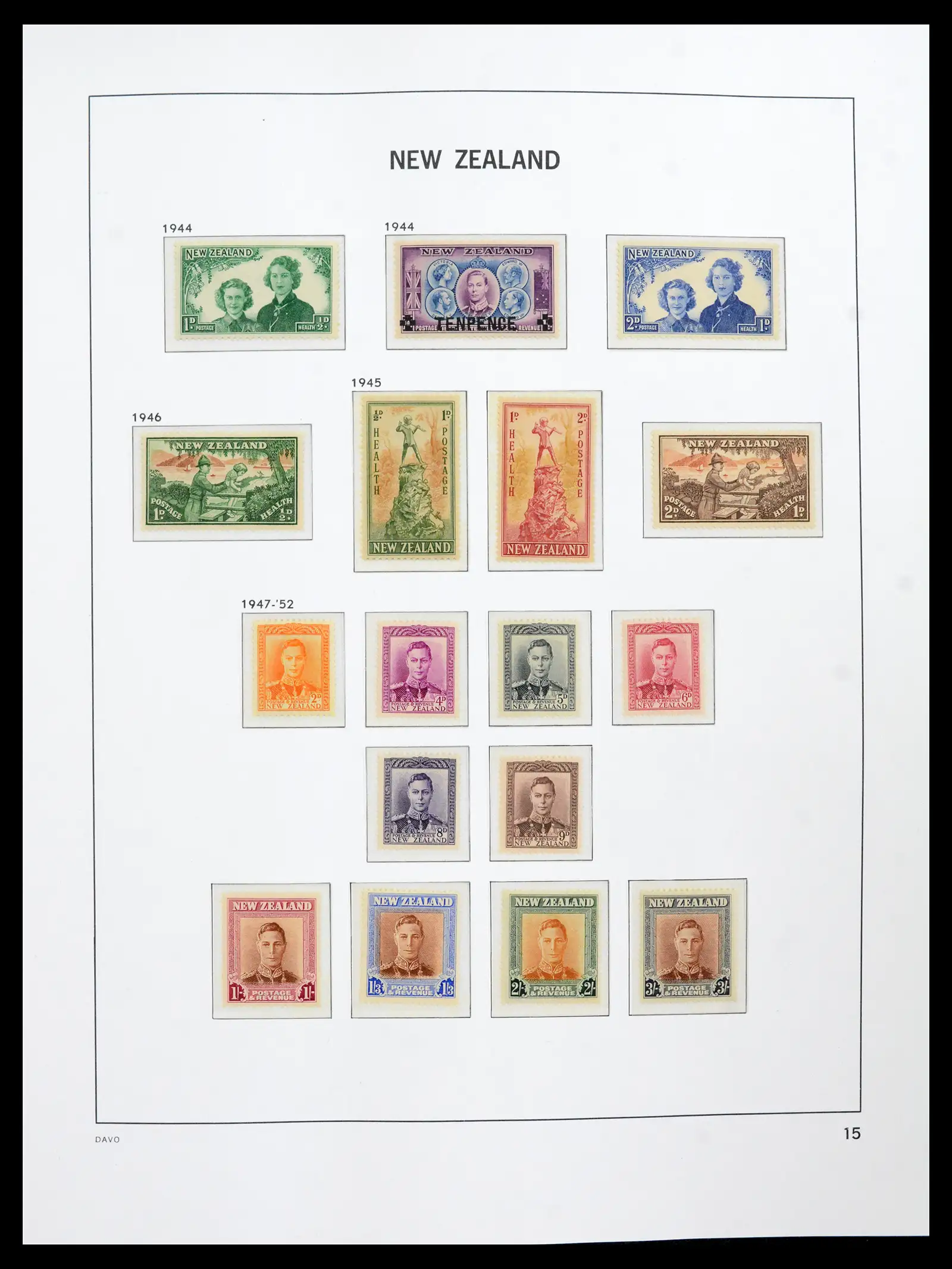 41753 0014 - Postzegelverzameling 41753 Nieuw-Zeeland 1874-1995.