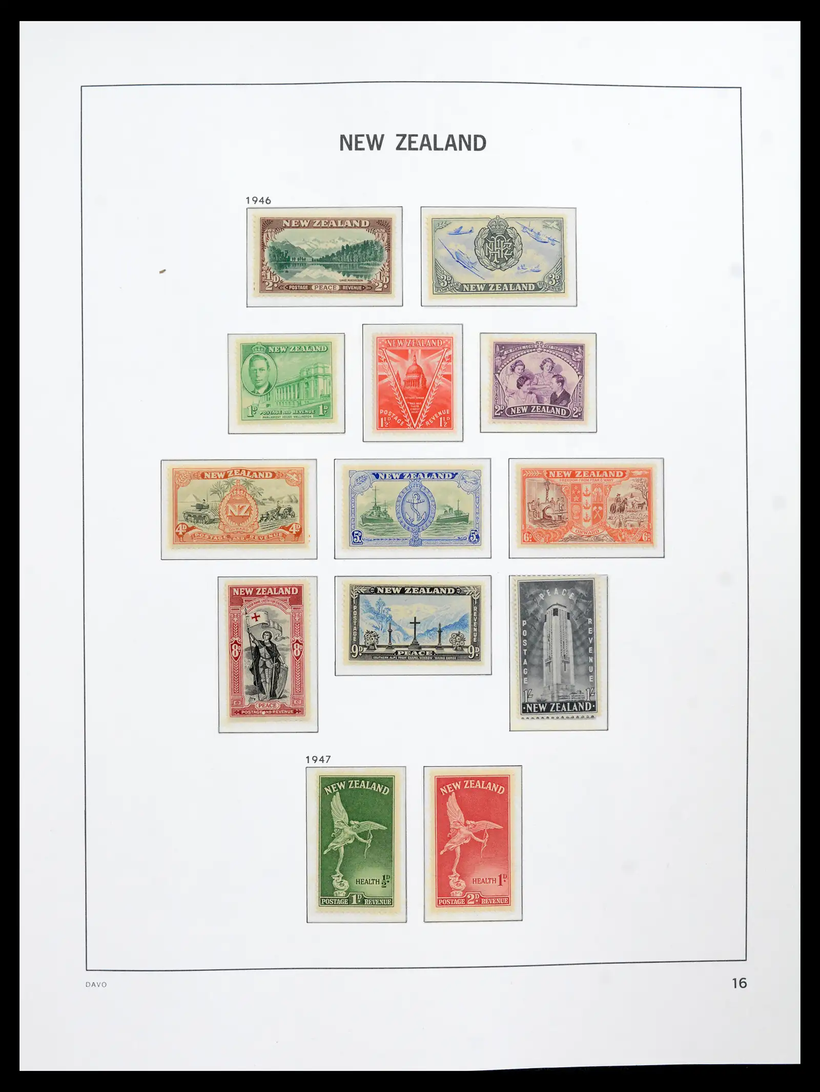 41753 0015 - Postzegelverzameling 41753 Nieuw-Zeeland 1874-1995.