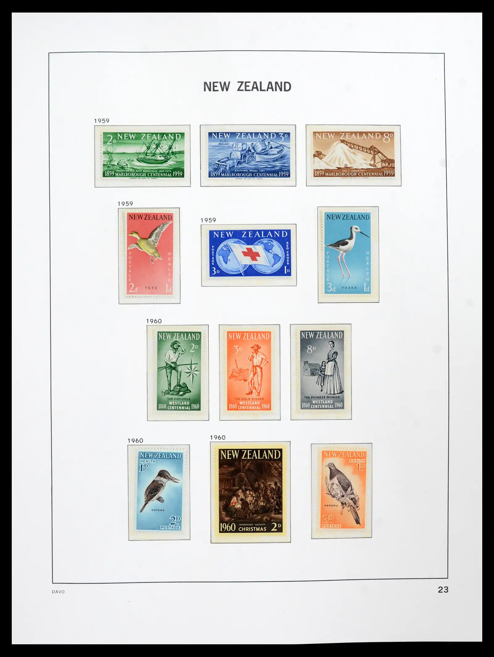 41753 0022 - Postzegelverzameling 41753 Nieuw-Zeeland 1874-1995.