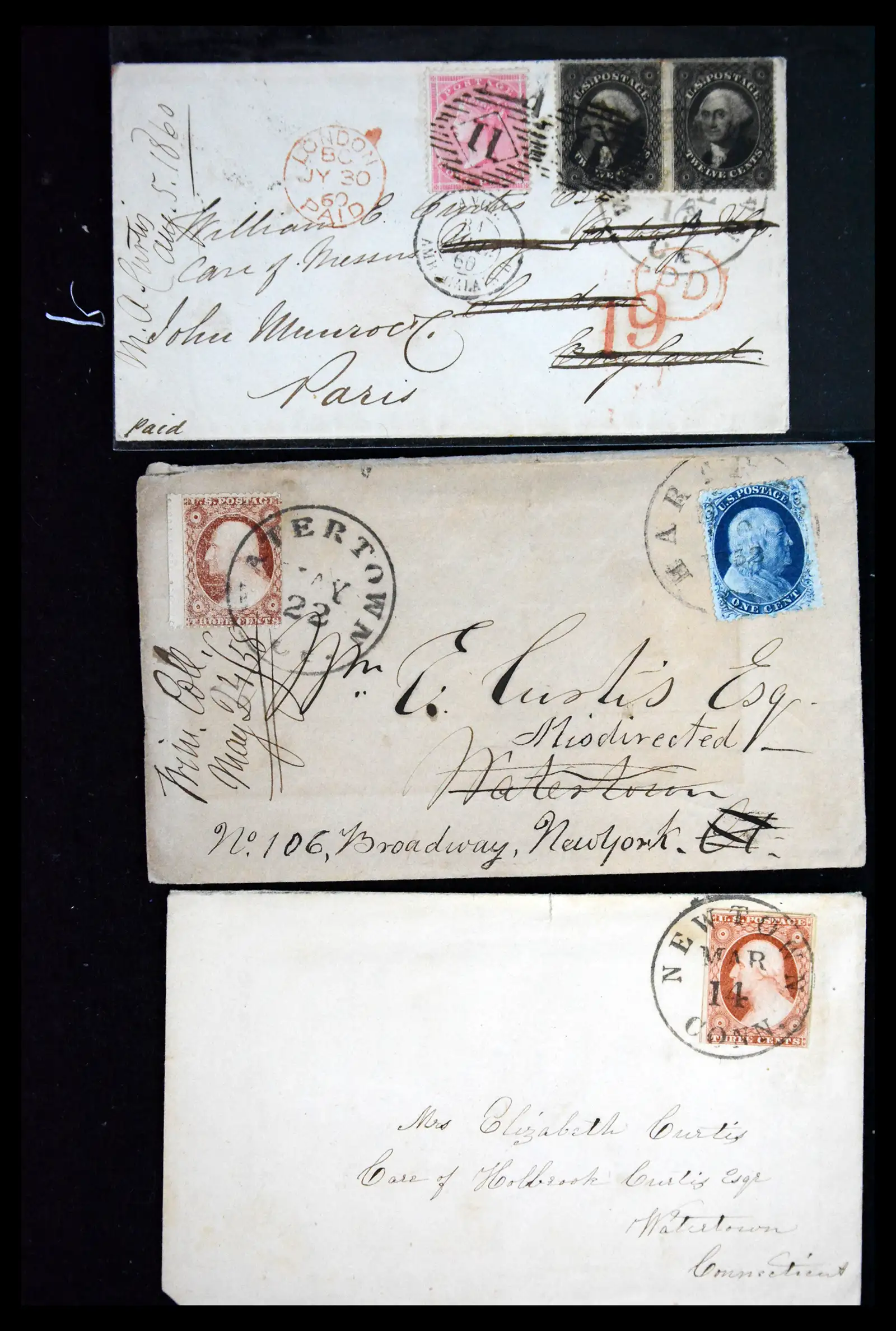 41768 0001 - Stamp collection 41768 USA better covers 1851-1865.