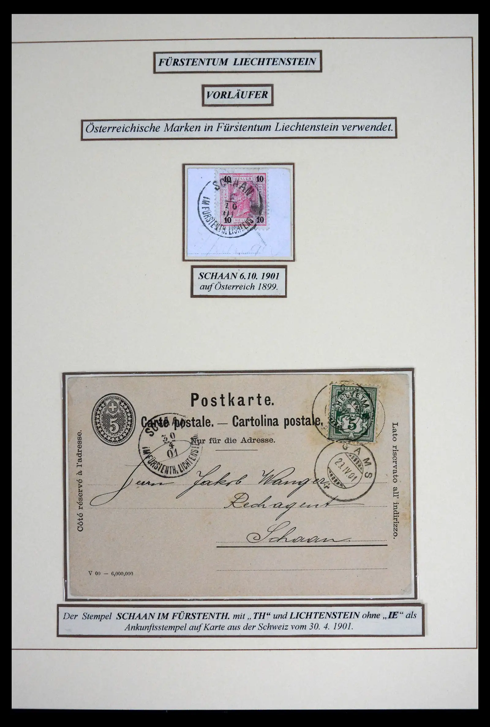 41802 0007 - Postzegelverzameling 41802 Liechtenstein voor- en meelopers 1869-1921.