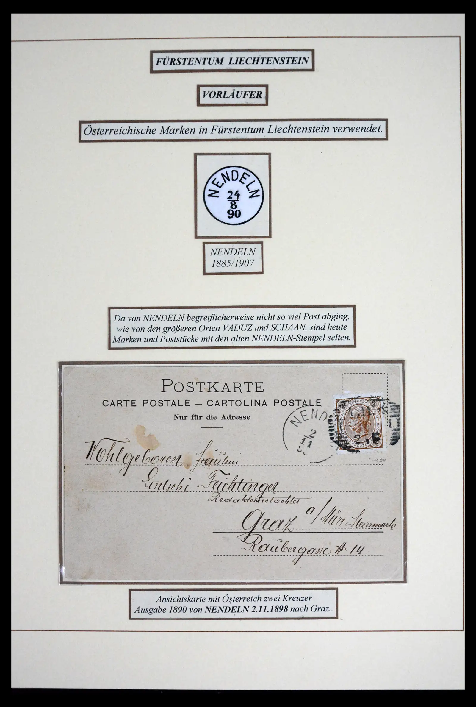 41802 0008 - Postzegelverzameling 41802 Liechtenstein voor- en meelopers 1869-1921.