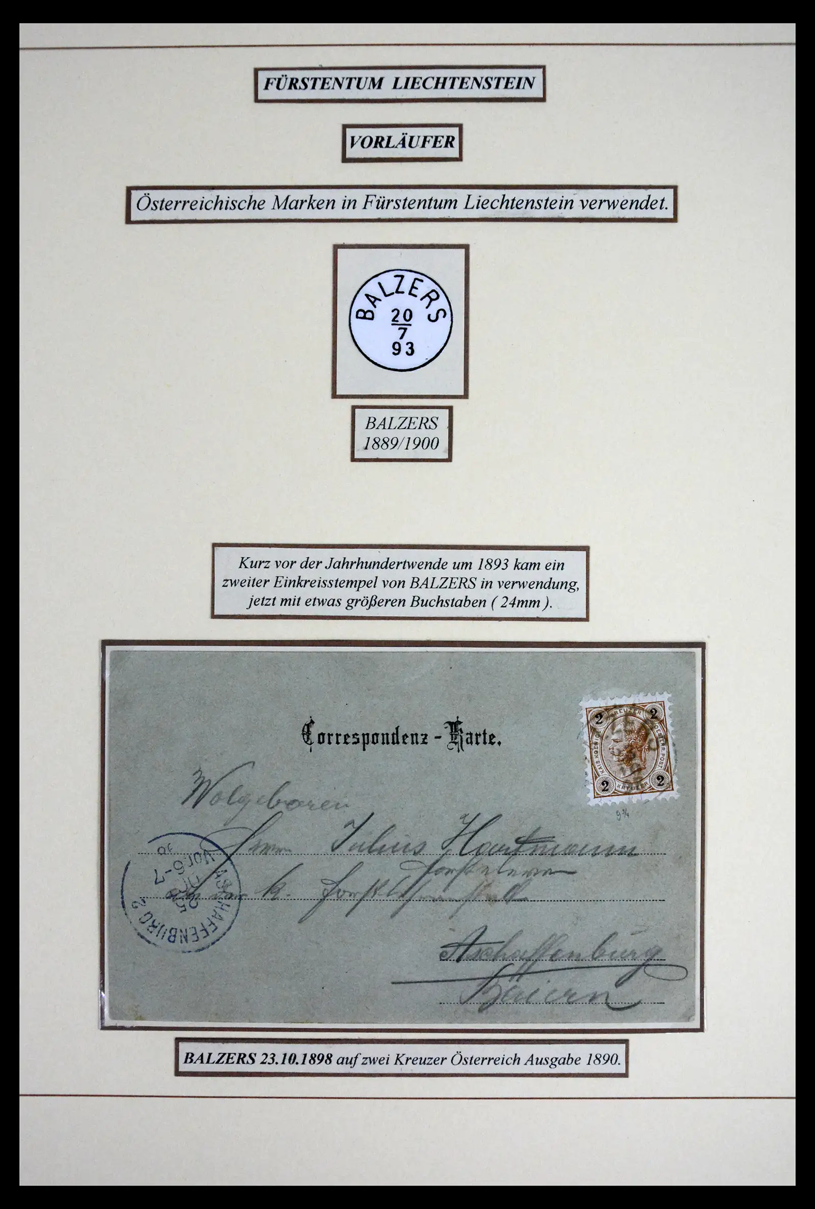 41802 0010 - Postzegelverzameling 41802 Liechtenstein voor- en meelopers 1869-1921.