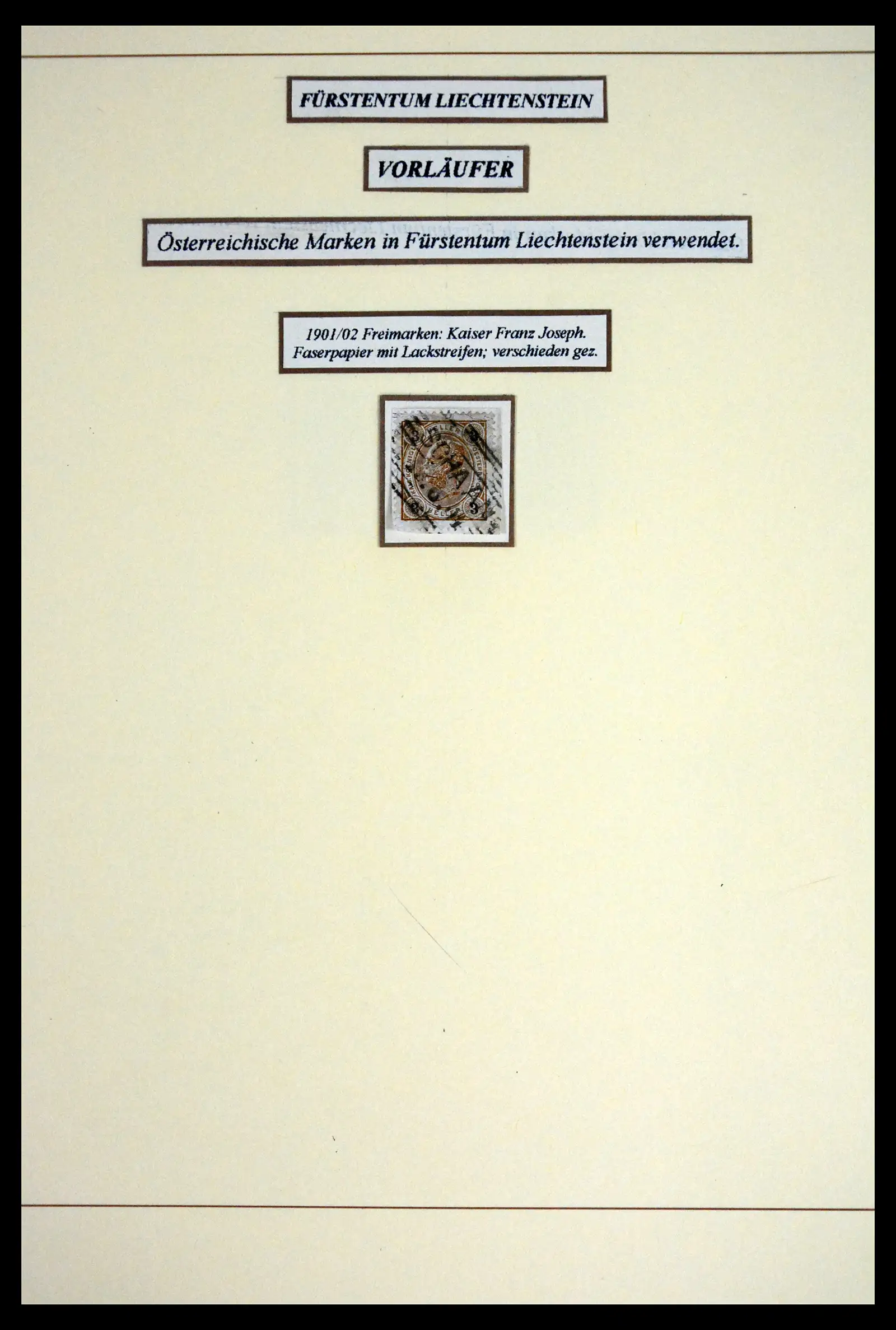 41802 0013 - Postzegelverzameling 41802 Liechtenstein voor- en meelopers 1869-1921.