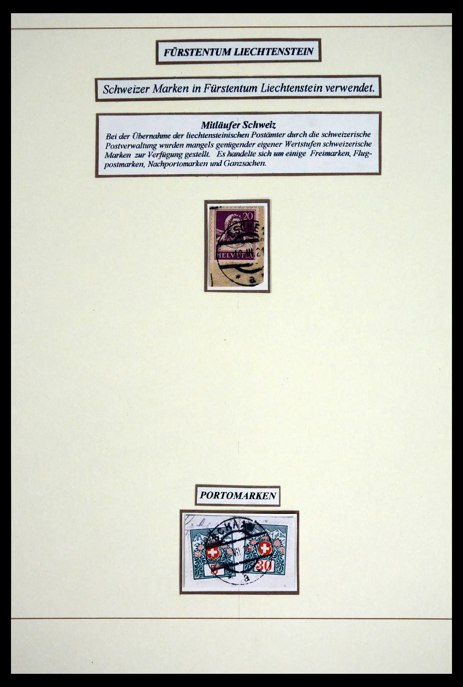 41802 0021 - Postzegelverzameling 41802 Liechtenstein voor- en meelopers 1869-1921.