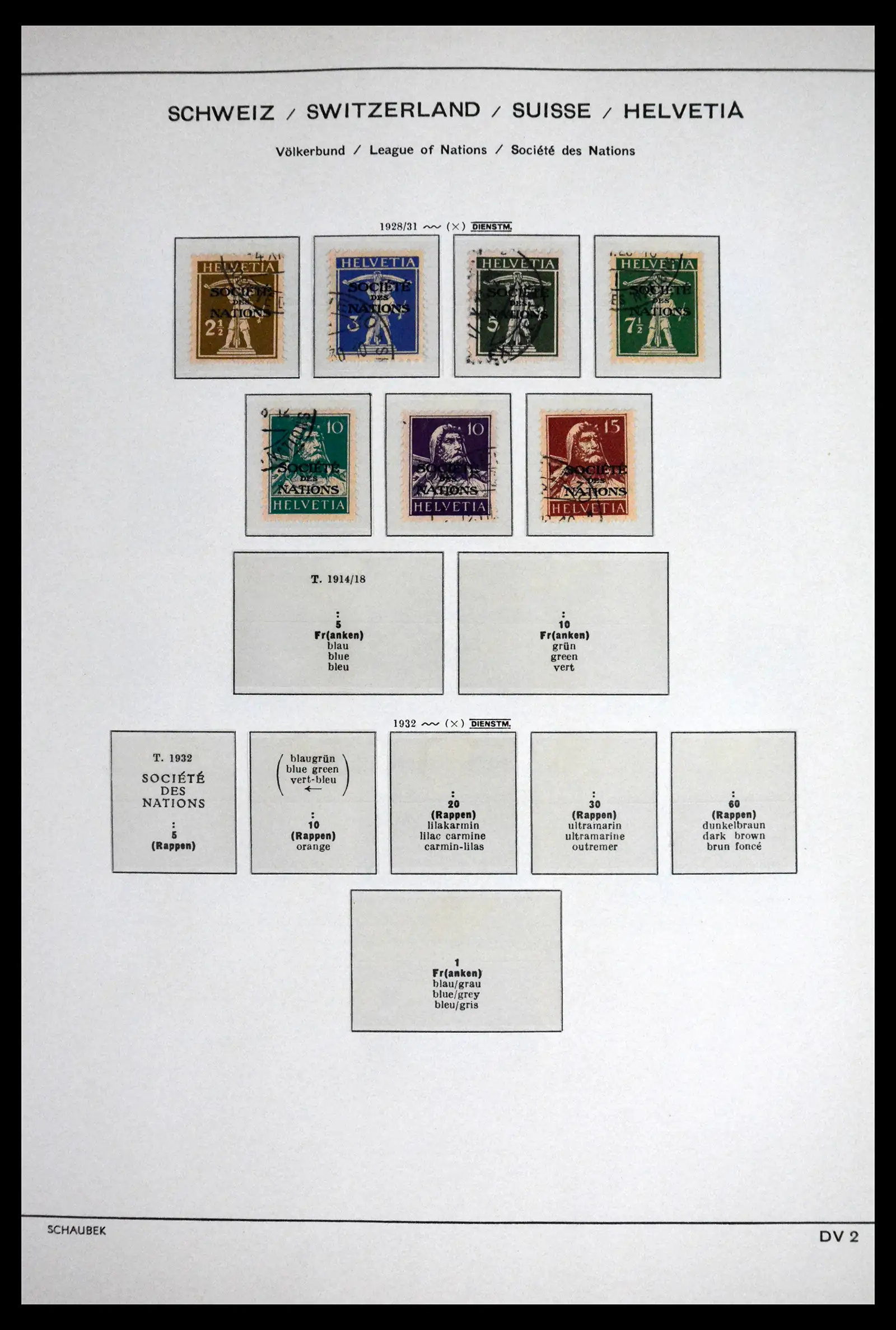 41804 0002 - Stamp collection 41804 Switzerland service stamps 1922-1995.