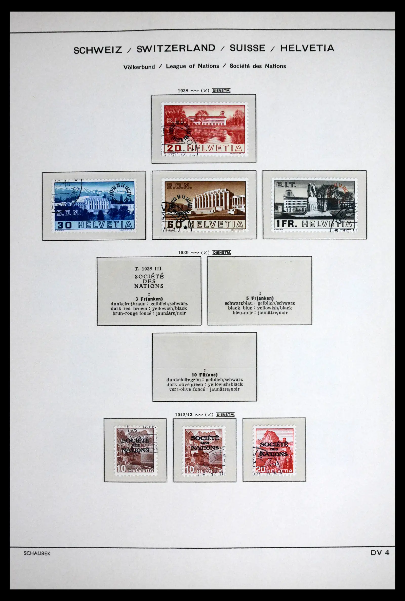 41804 0004 - Stamp collection 41804 Switzerland service stamps 1922-1995.