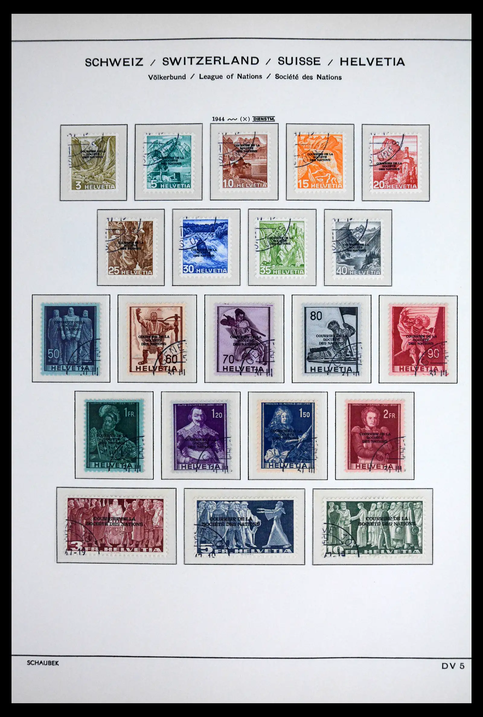 41804 0005 - Stamp collection 41804 Switzerland service stamps 1922-1995.