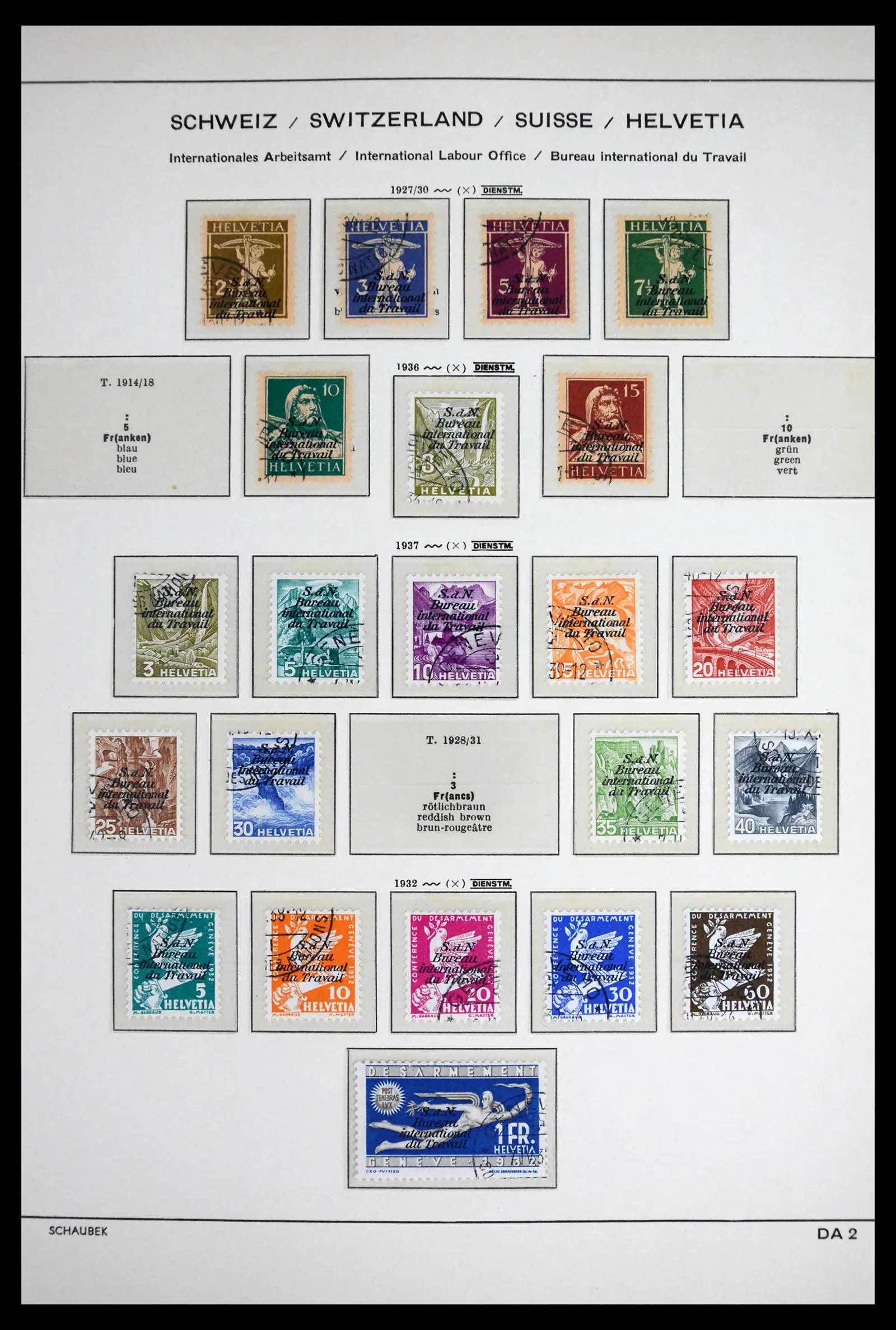 41804 0010 - Stamp collection 41804 Switzerland service stamps 1922-1995.
