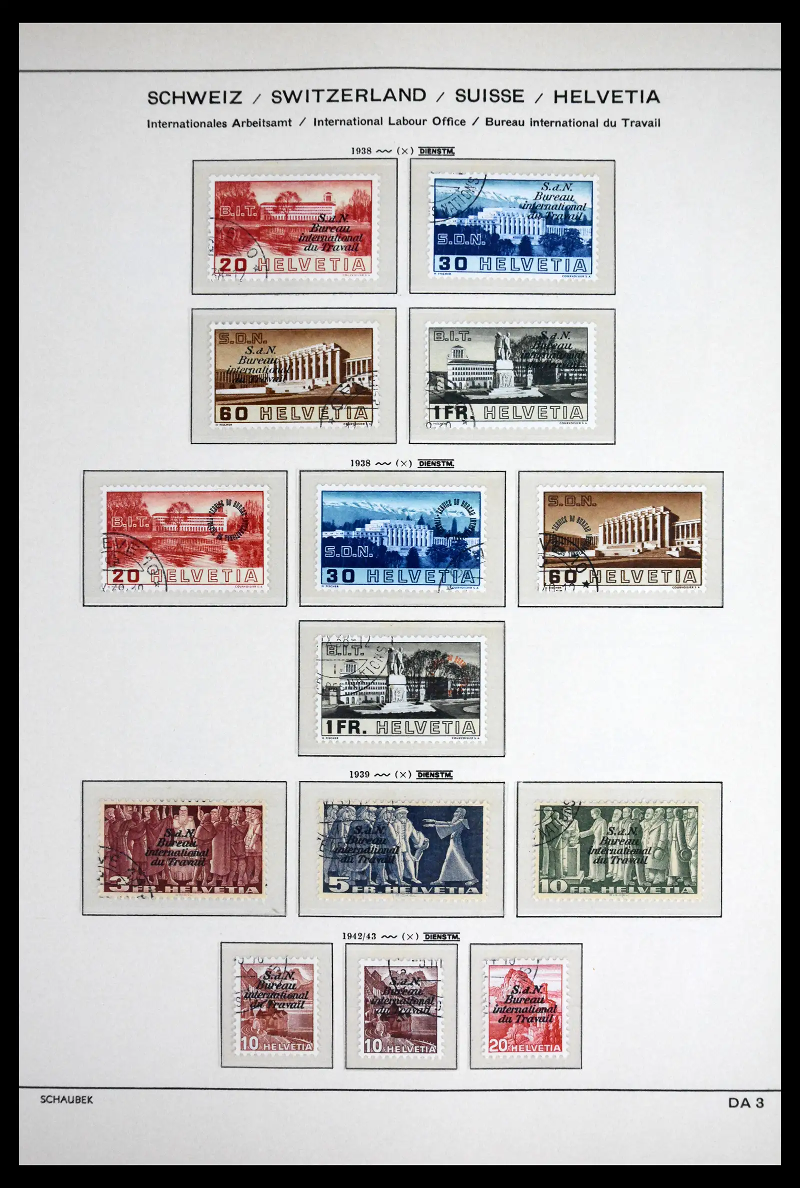 41804 0011 - Stamp collection 41804 Switzerland service stamps 1922-1995.