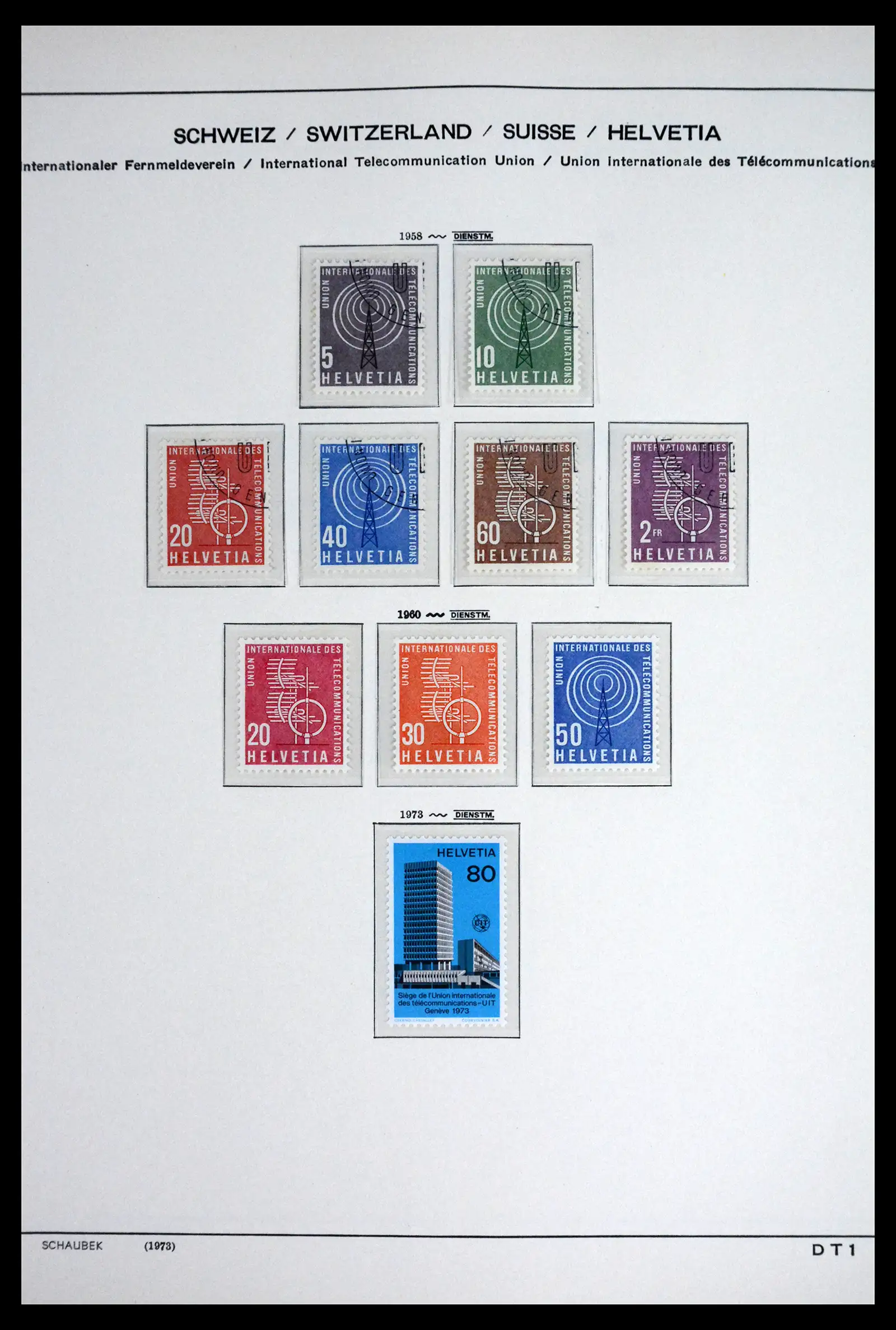 41804 0018 - Stamp collection 41804 Switzerland service stamps 1922-1995.