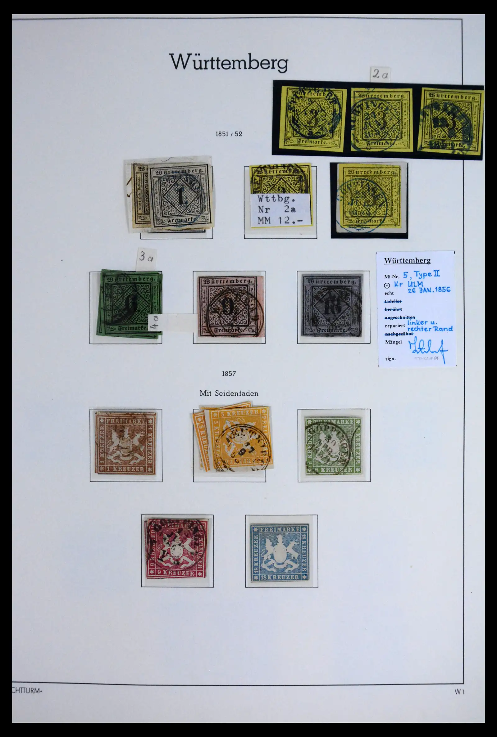 41805 0001 - Stamp collection 41805 Wurttemberg complete 1852-1920.