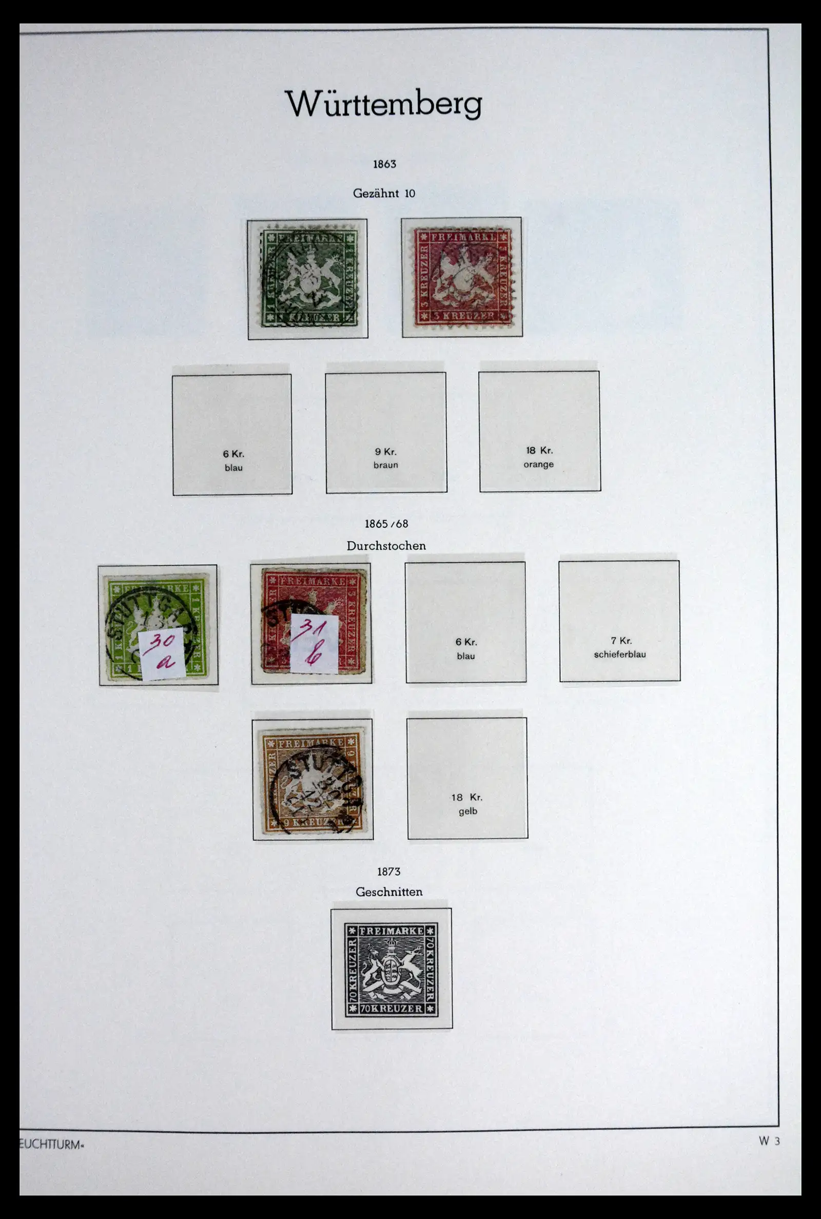 41805 0005 - Stamp collection 41805 Wurttemberg complete 1852-1920.