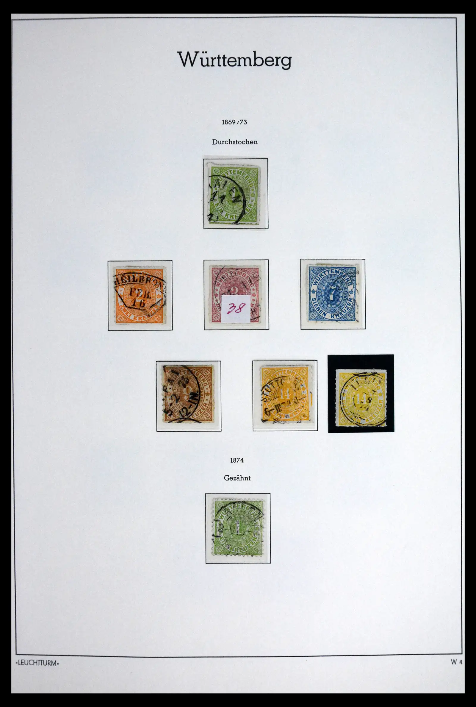 41805 0007 - Stamp collection 41805 Wurttemberg complete 1852-1920.