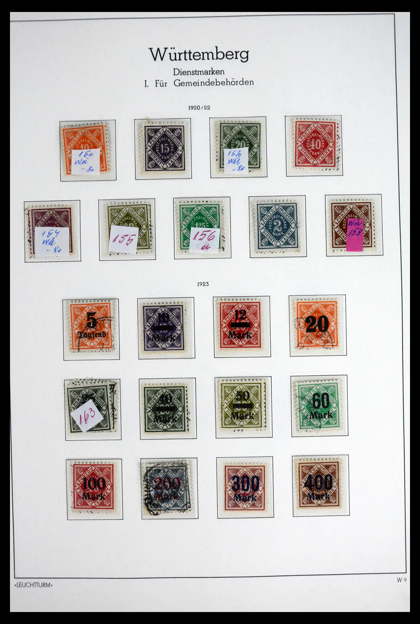 41805 0013 - Stamp collection 41805 Wurttemberg complete 1852-1920.