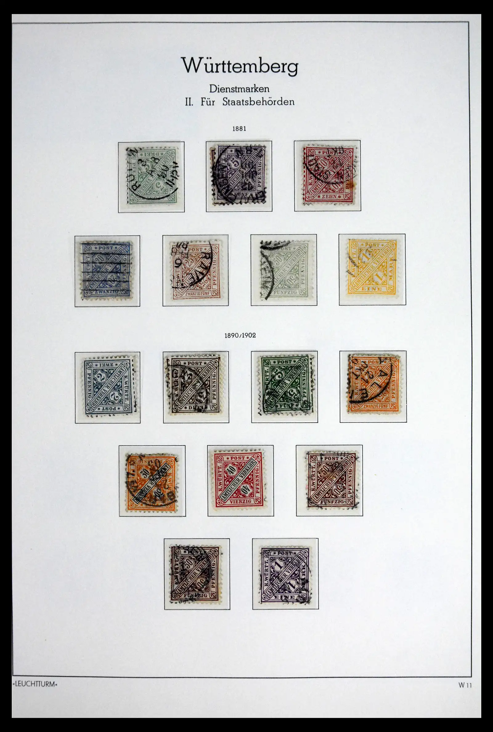 41805 0015 - Stamp collection 41805 Wurttemberg complete 1852-1920.