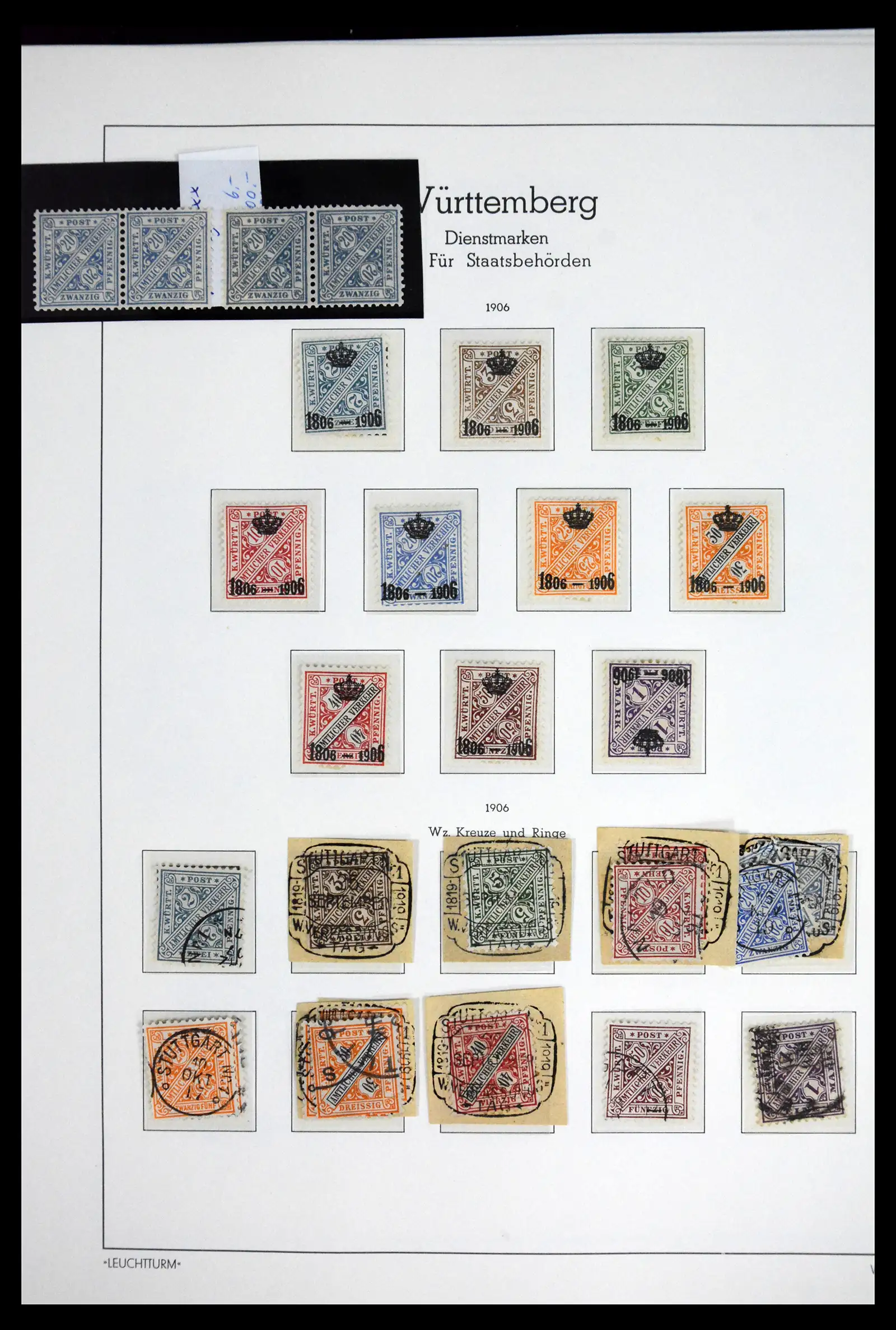 41805 0016 - Stamp collection 41805 Wurttemberg complete 1852-1920.